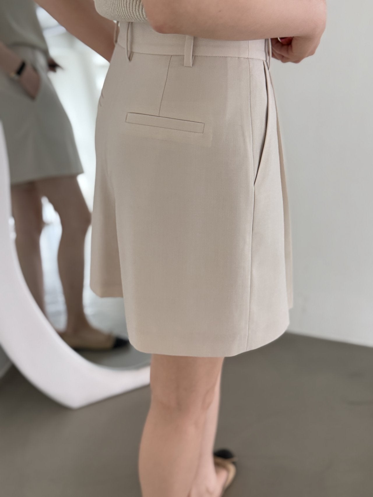 Summer Wool Tailored Suit Set - Light Beige