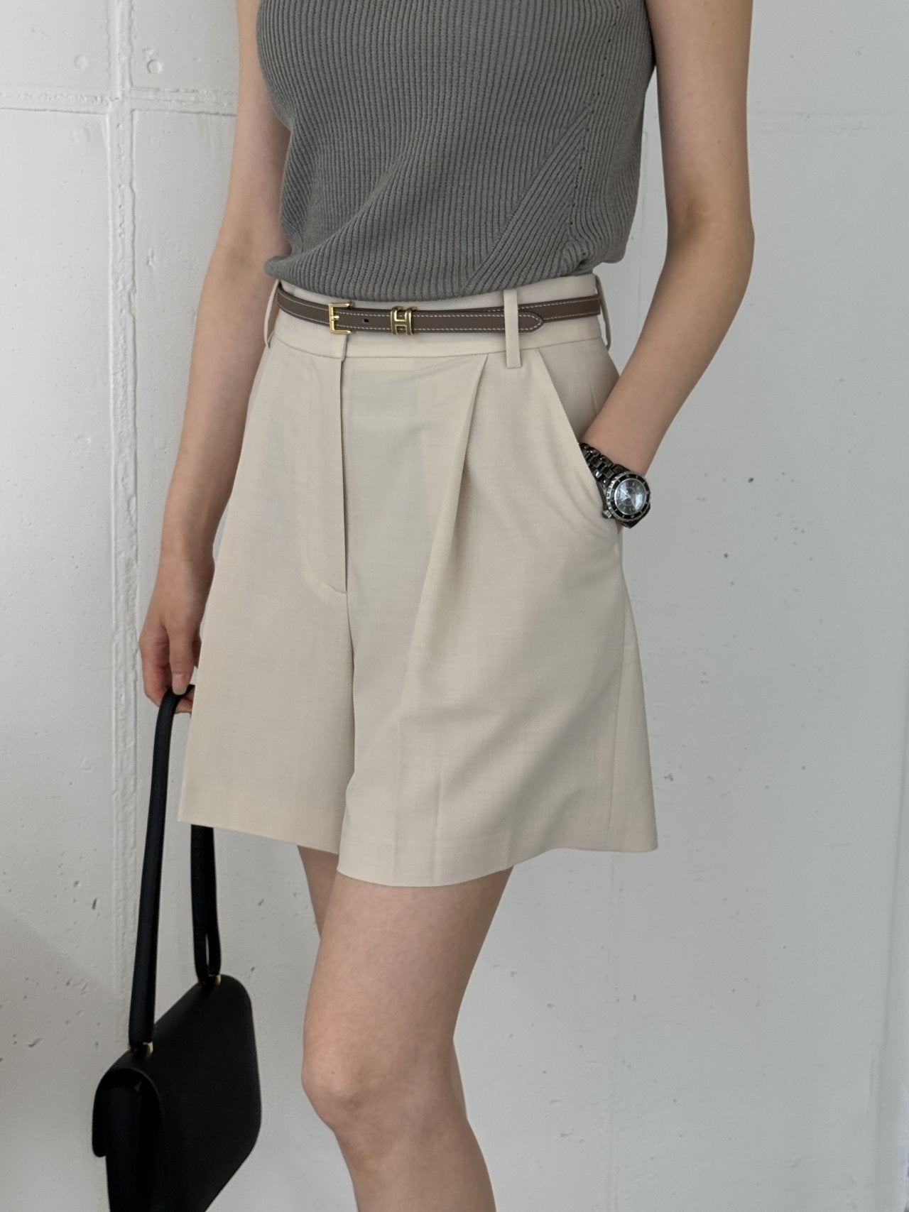 Summer Wool Tailored Suit Set - Light Beige