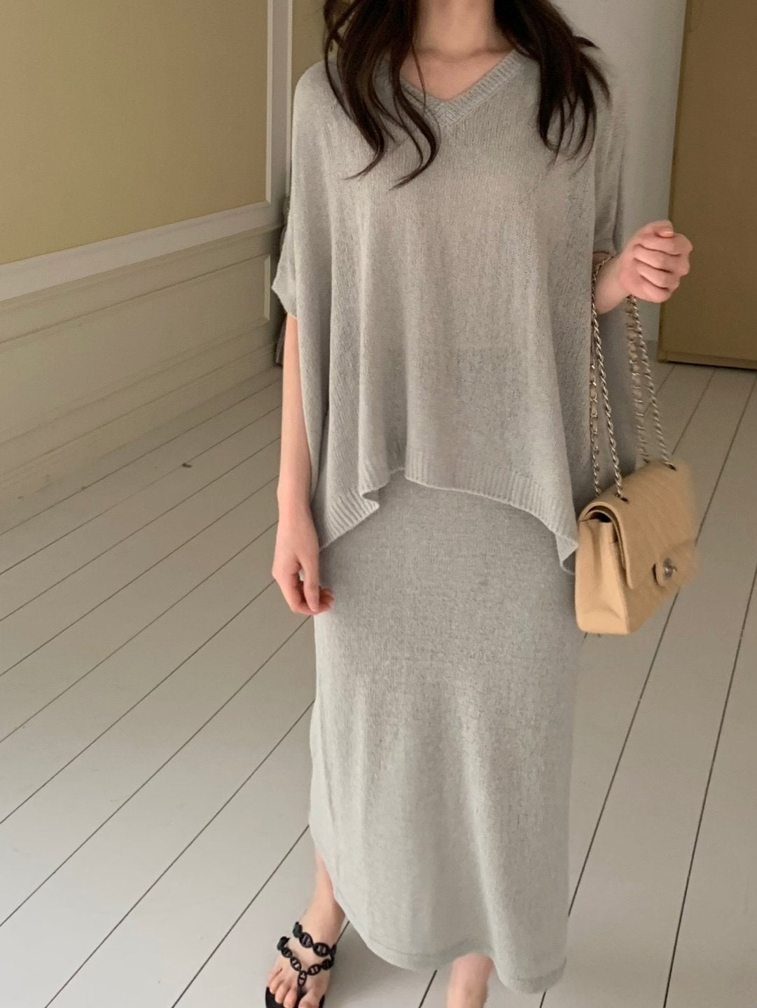 Luxe Marbouclé Linen Blend Two-Piece Set