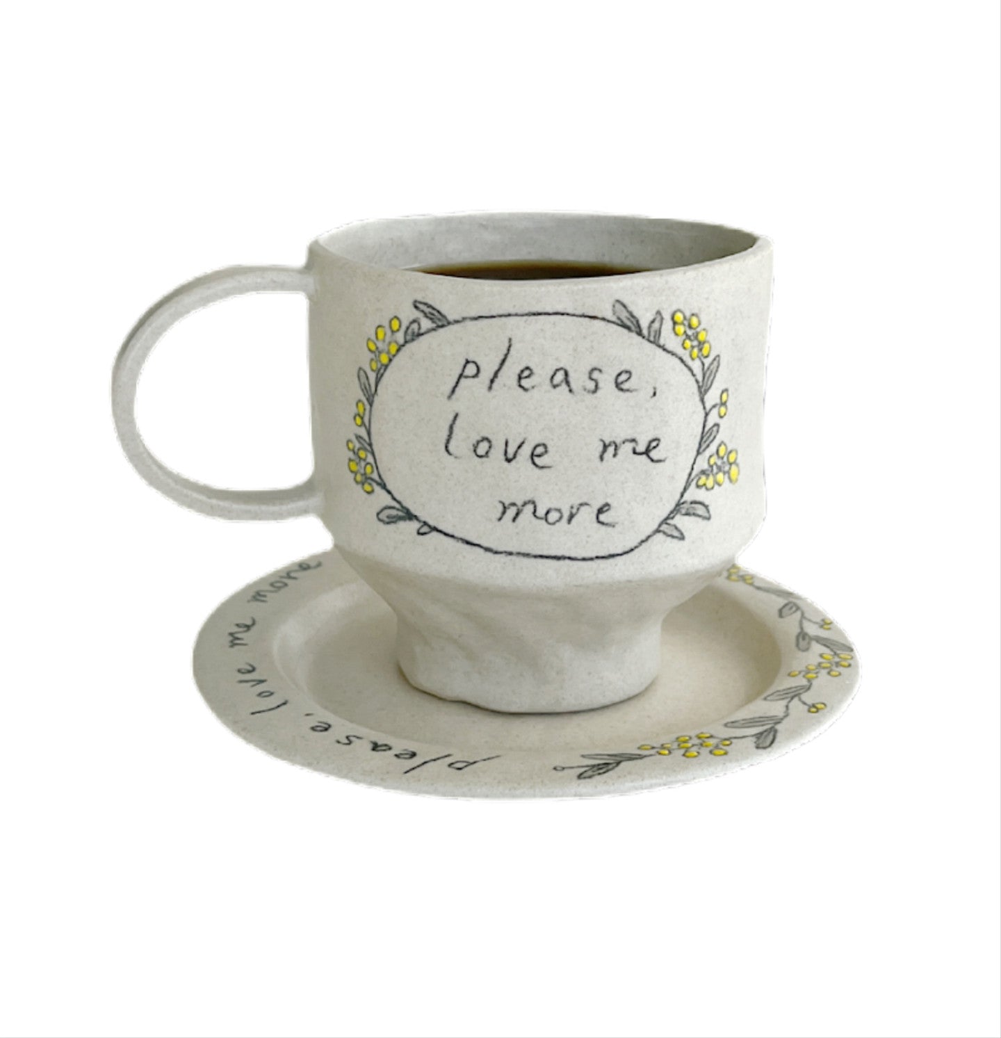 [Handmade Korean Ceramics] Love Me More Coffee Cup