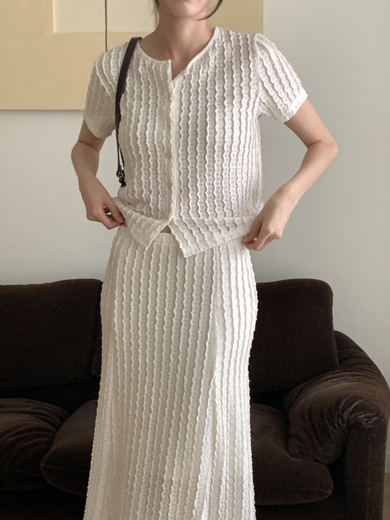 Wave Mermaid Cardigan & Skirt Set