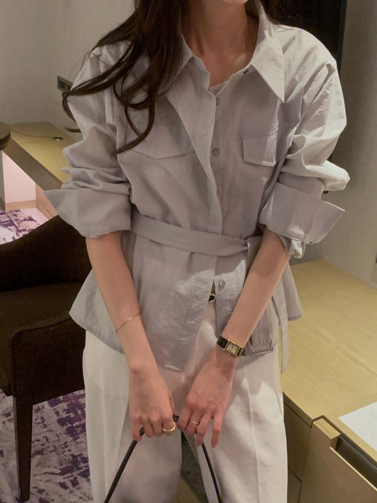Utility Nylon Belted Jacket