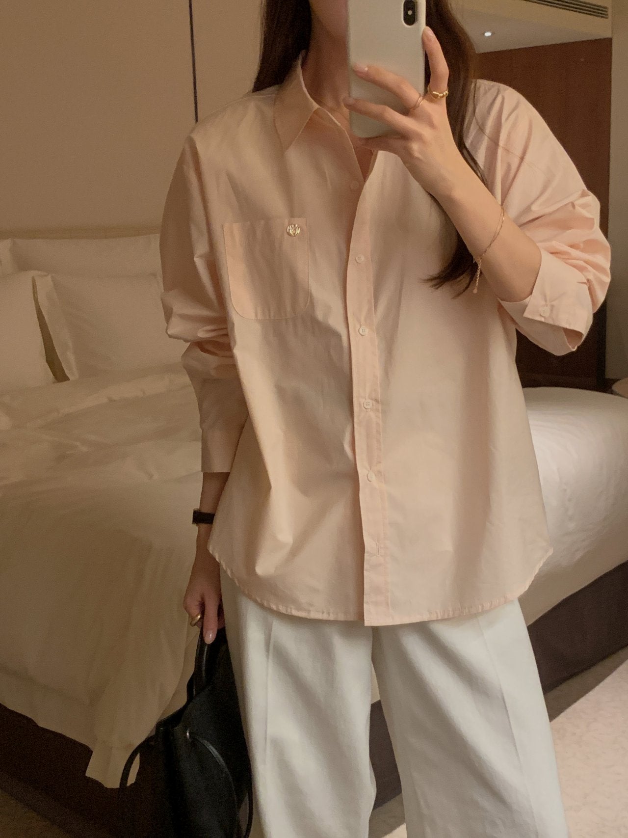 [Best Seller] Essential Cotton Button Down Shirt * Local Delivery: 1–2 Business Days (pink) *