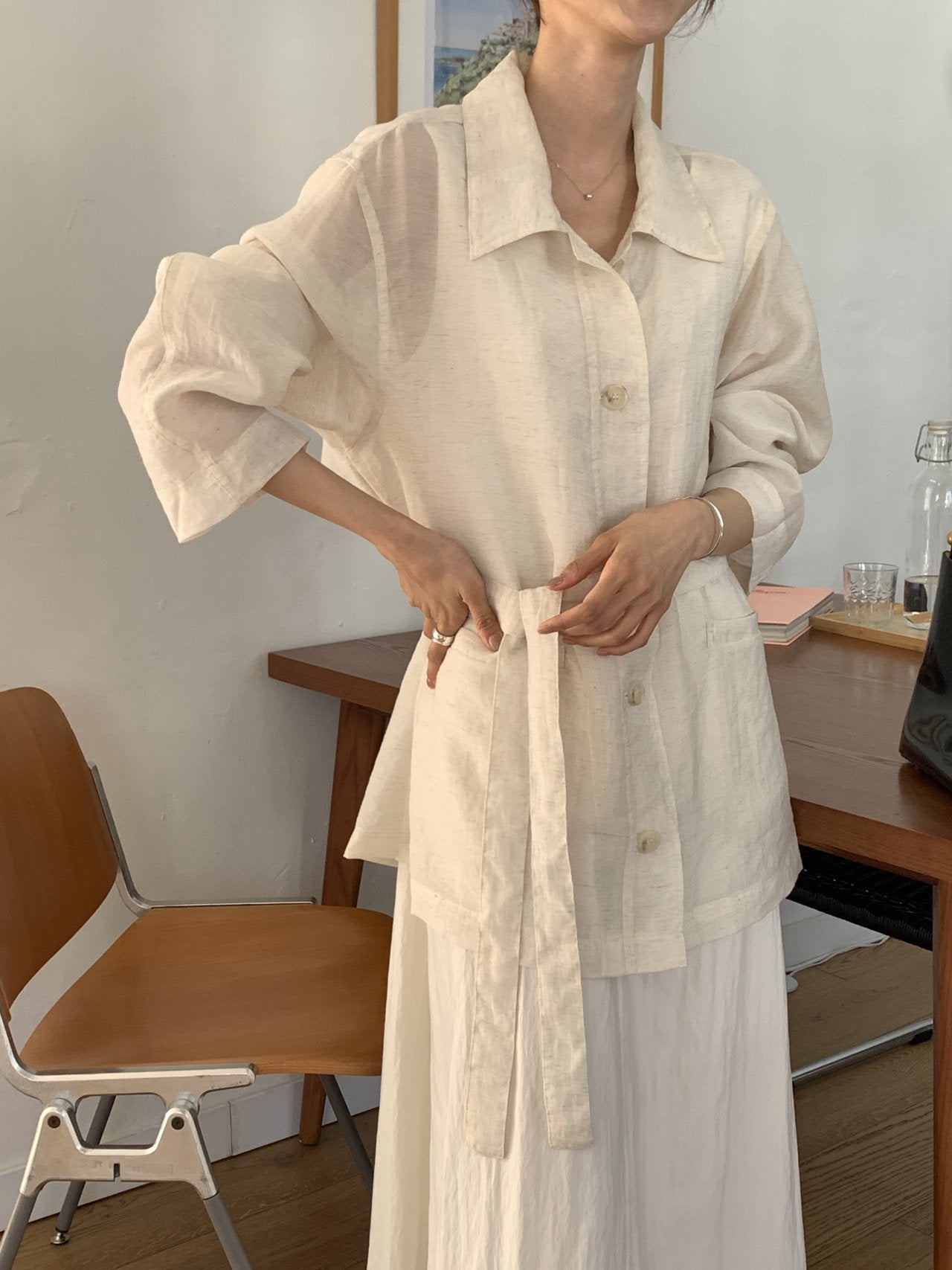Linen-Blended Field Jacket