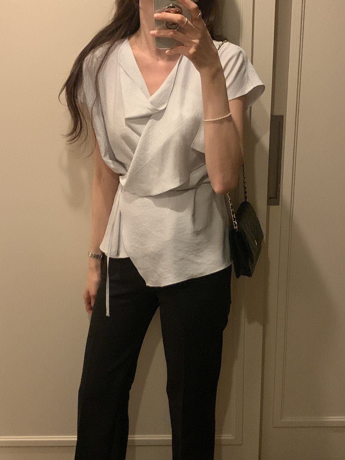 Draped Side-Button Blouse