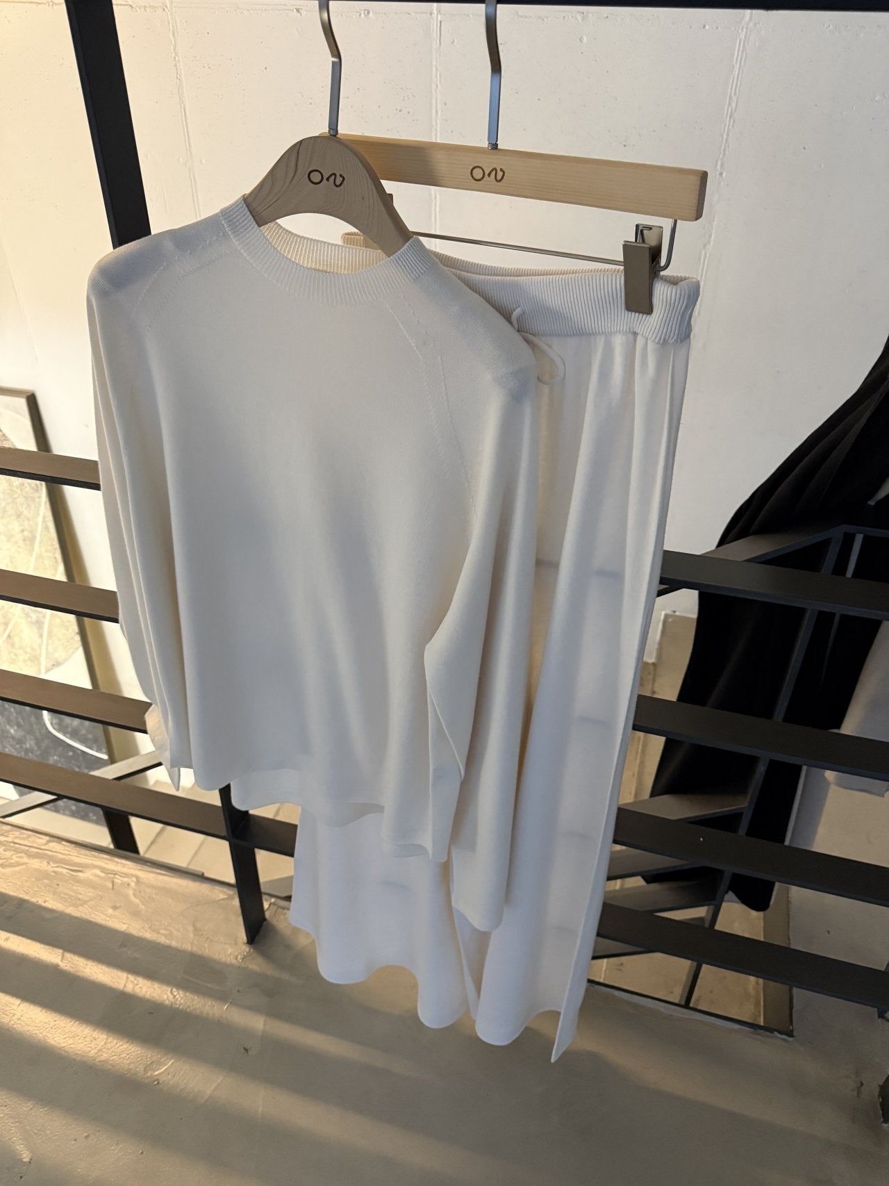 Whole Garment Wool-Cotton Cloud Set-up - Ivory