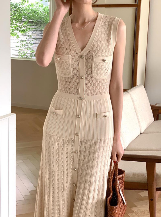 Hexagon Sheer Maxi Dress