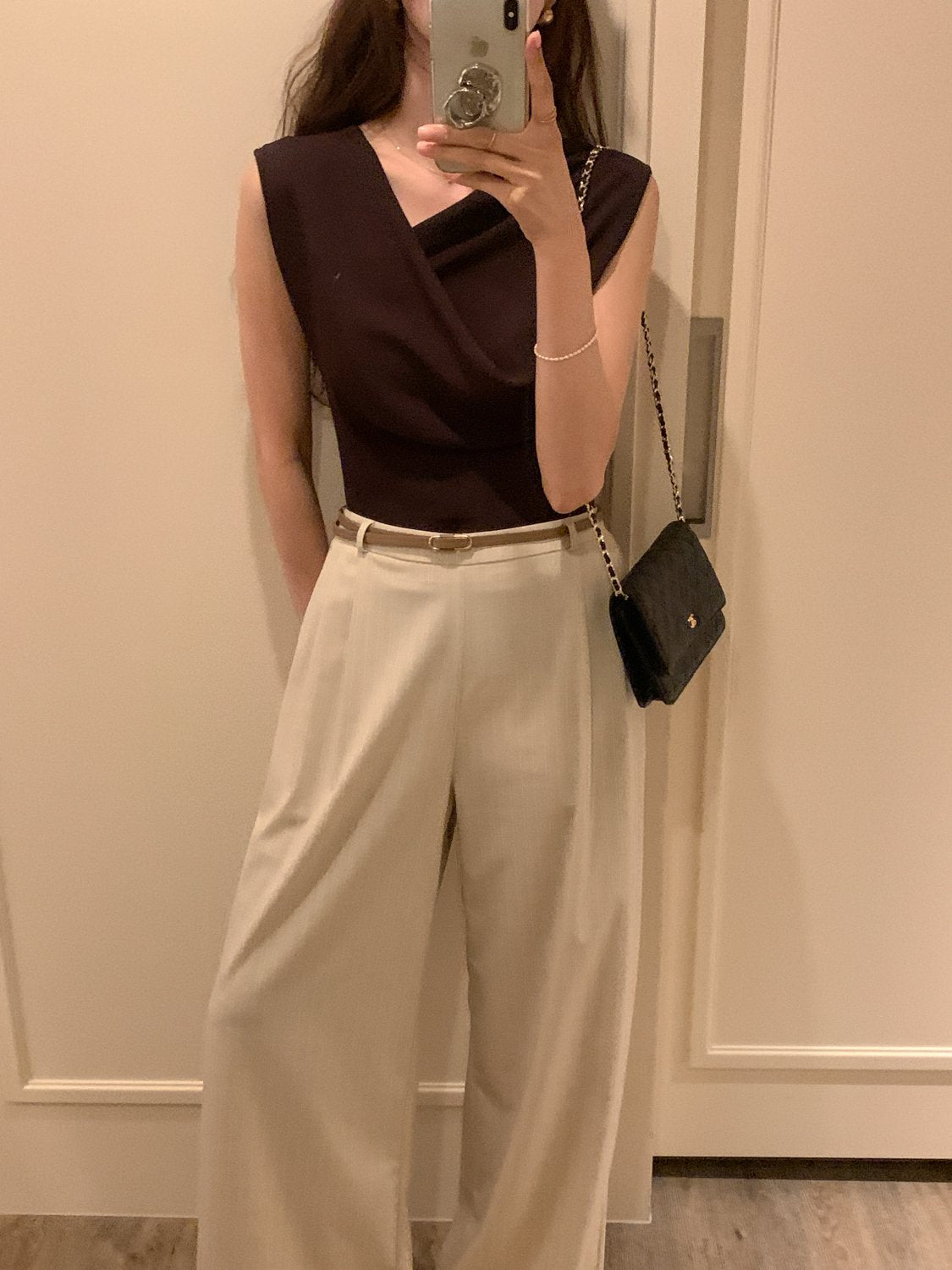 Two-Way Shirred Knit Top