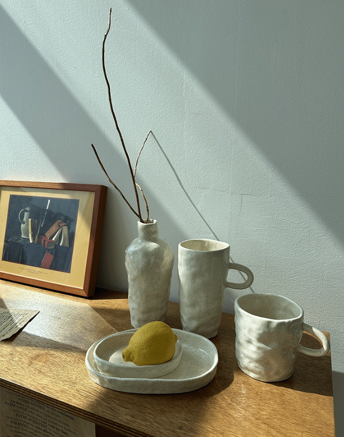 [Handmade Korean Ceramics] Wavy Plate in Oatmeal