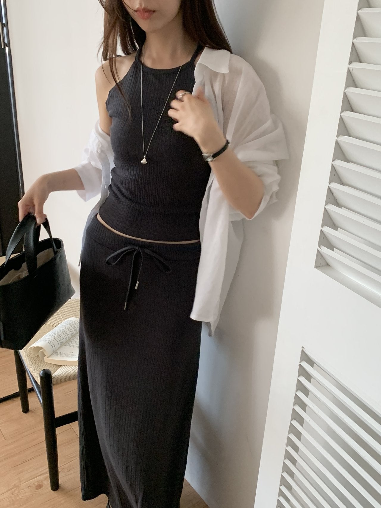 Halter-Neck & Long Skirt Set