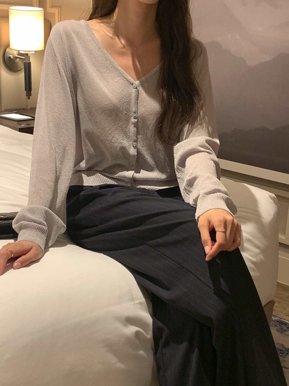 Raglan Linen-Blend Cardigan