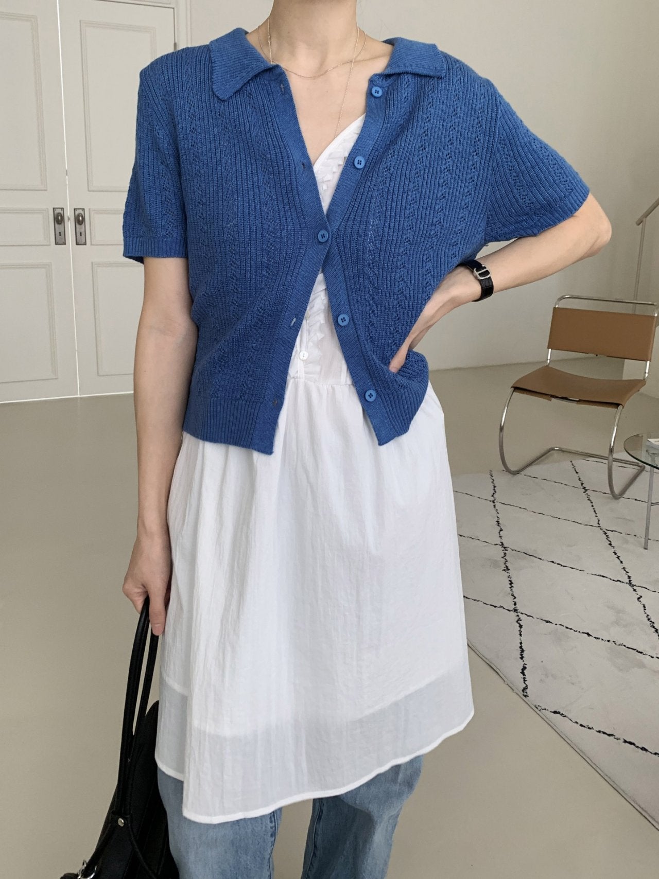 Summer Eyelet Knit Cardigan