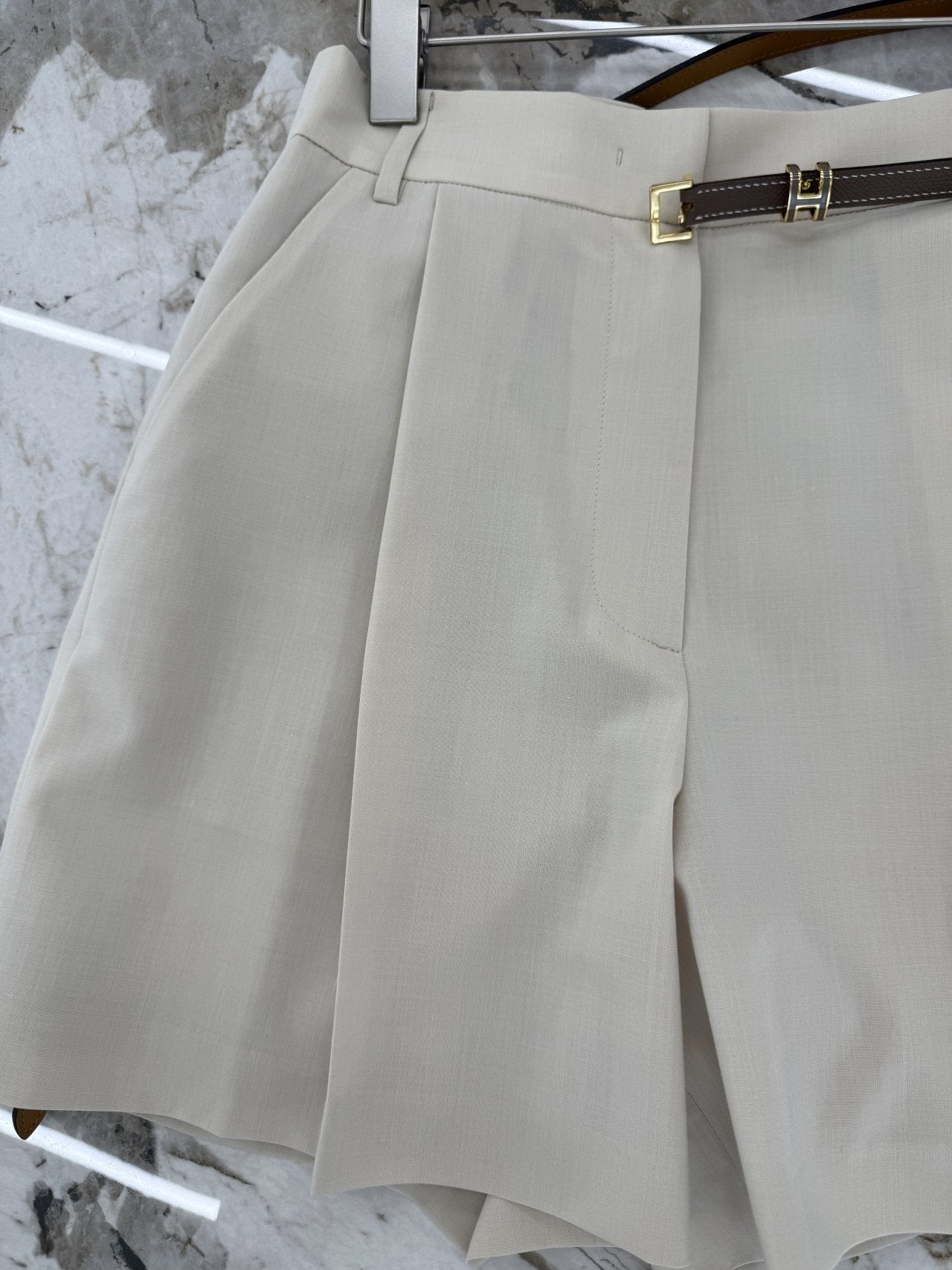 Summer Wool Tailored Suit Set - Light Beige