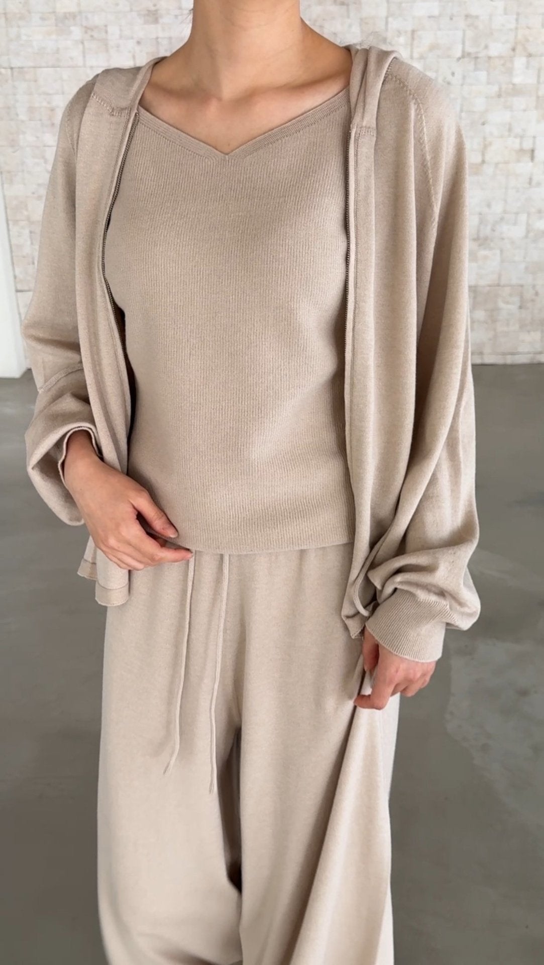 Premium Wool-Cotton Artisan Set-up - Pure Beige