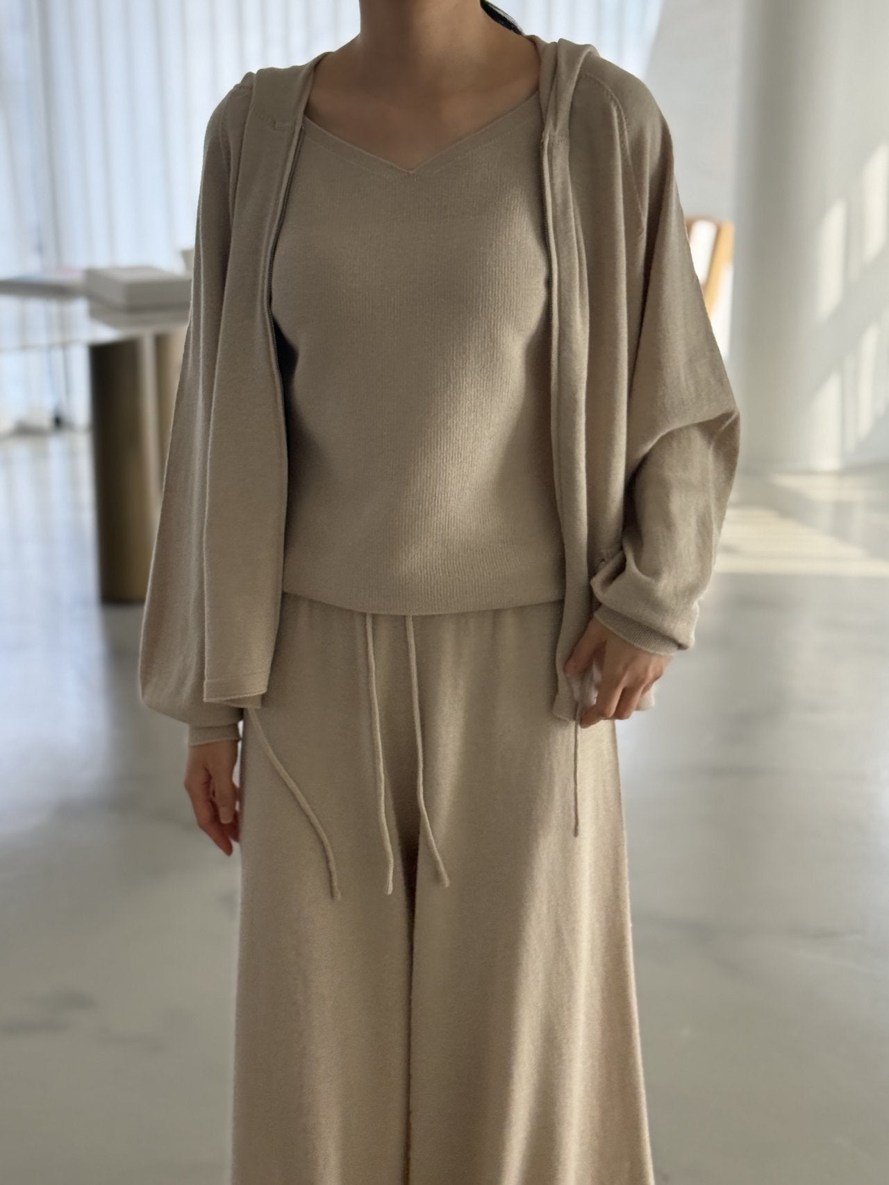 Premium Wool-Cotton Artisan Set-up - Pure Beige