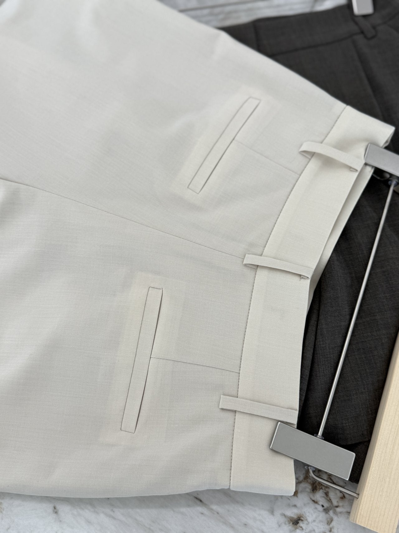 Summer Wool Tailored Suit Set - Light Beige