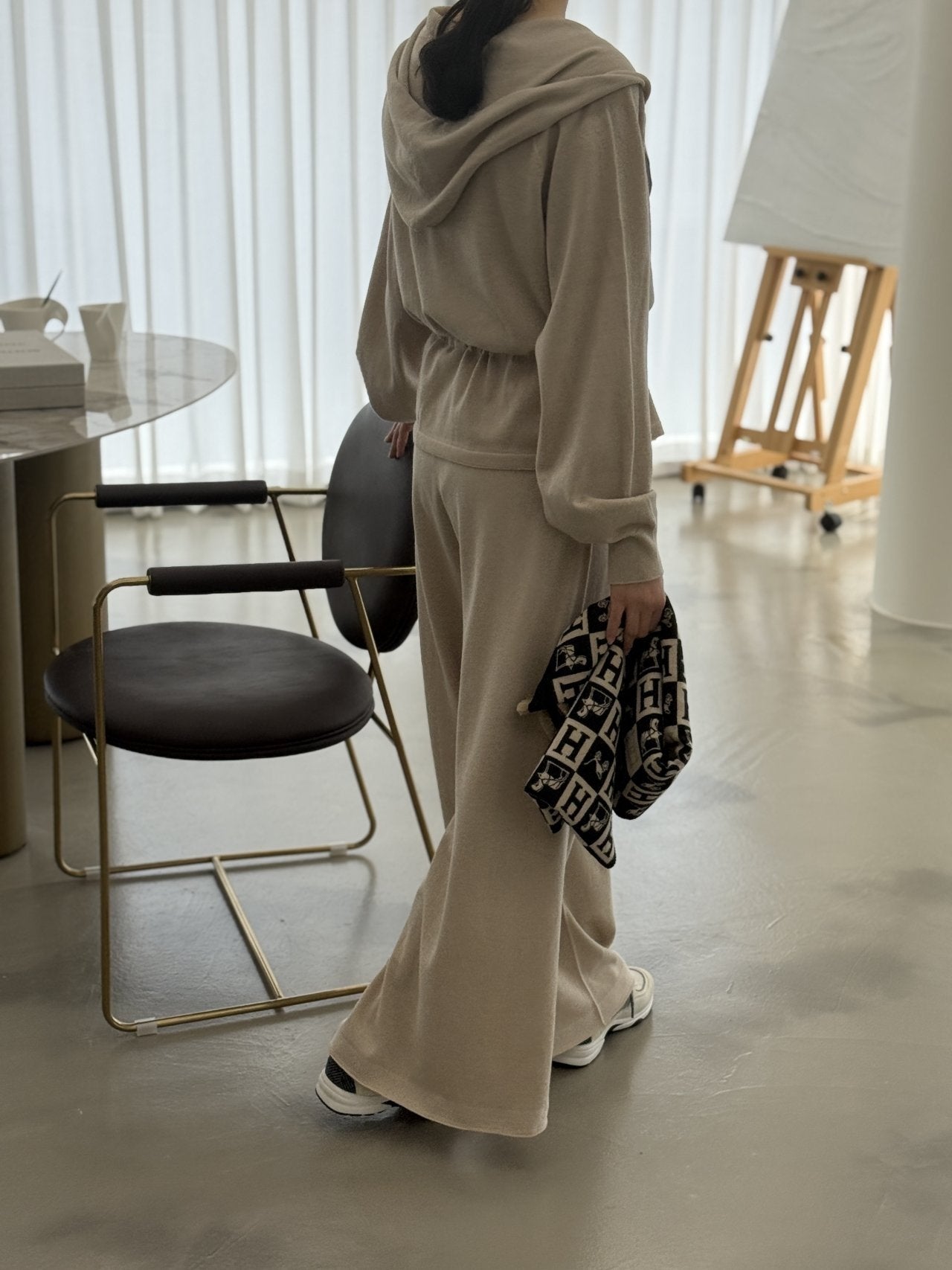 Premium Wool-Cotton Artisan Set-up - Pure Beige