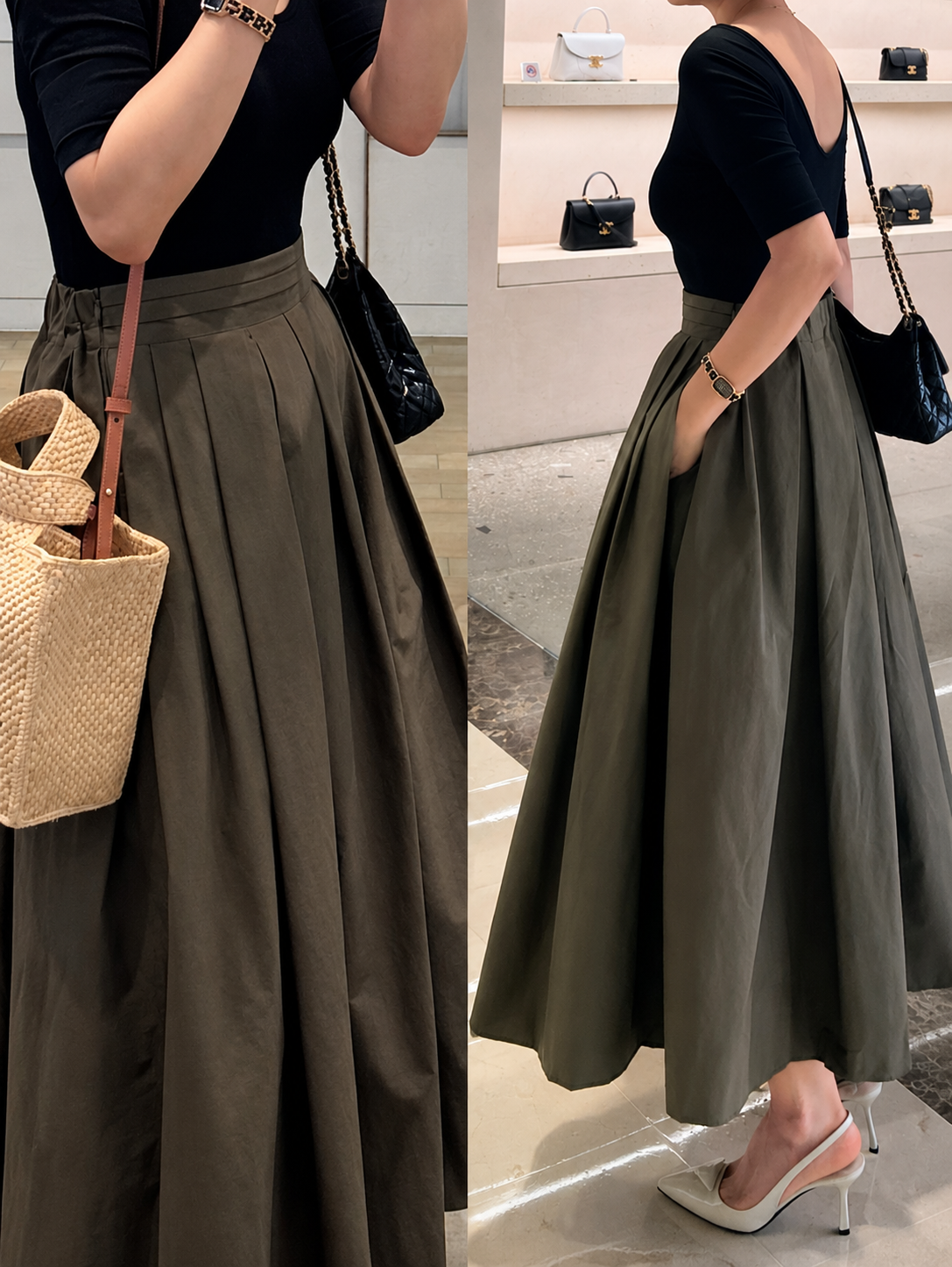 Maxi Pleated Long Skirt