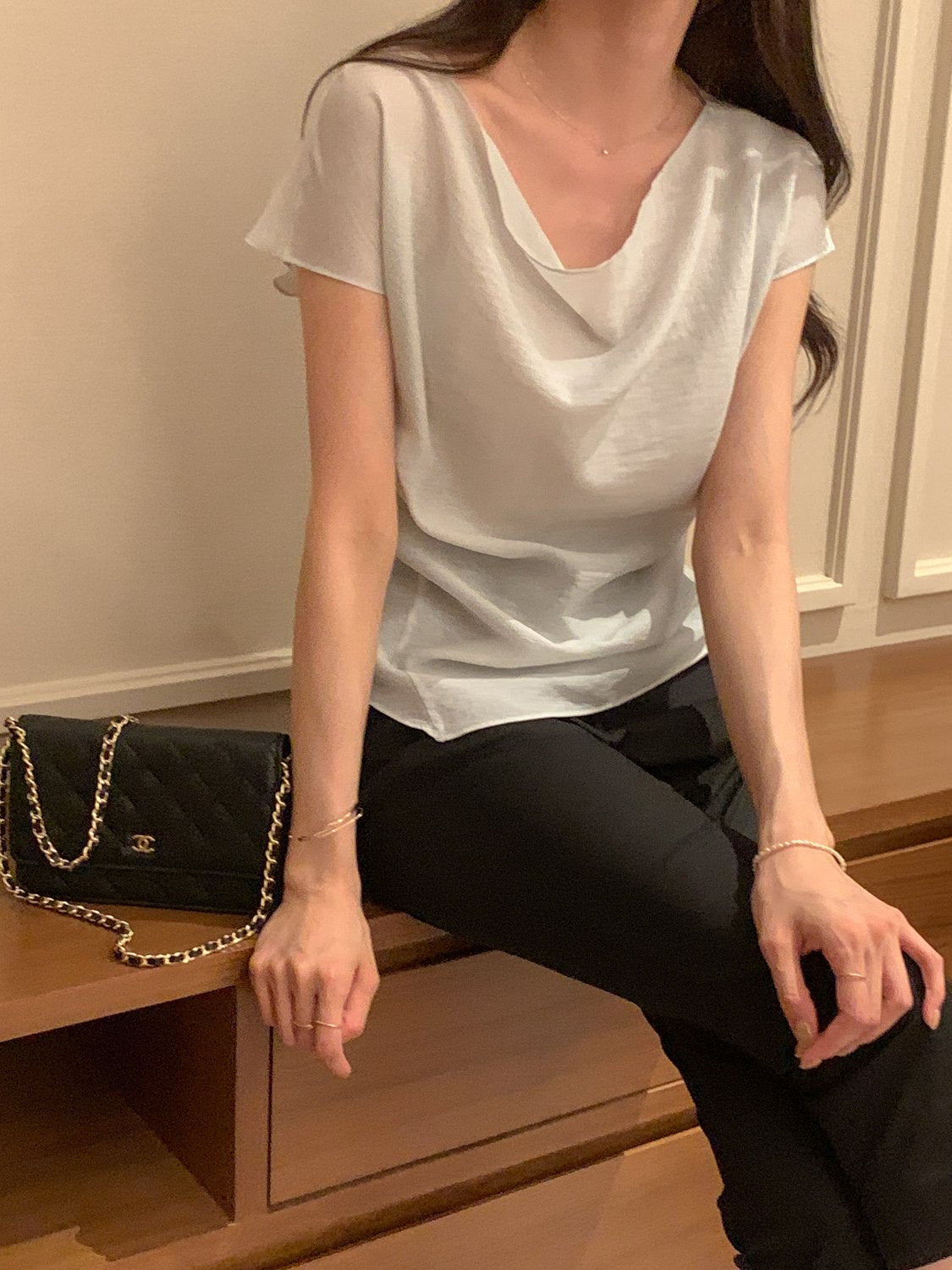 Drape Slim Blouse