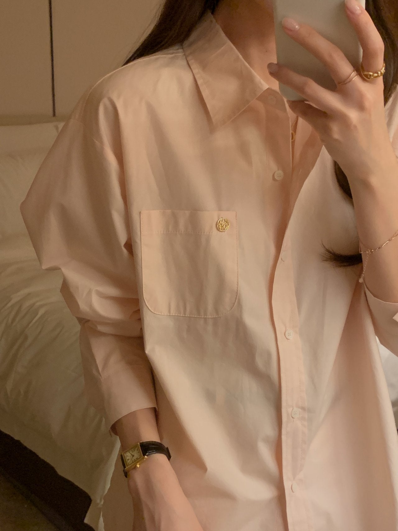 [Best Seller] Essential Cotton Button Down Shirt * Local Delivery: 1–2 Business Days (pink) *