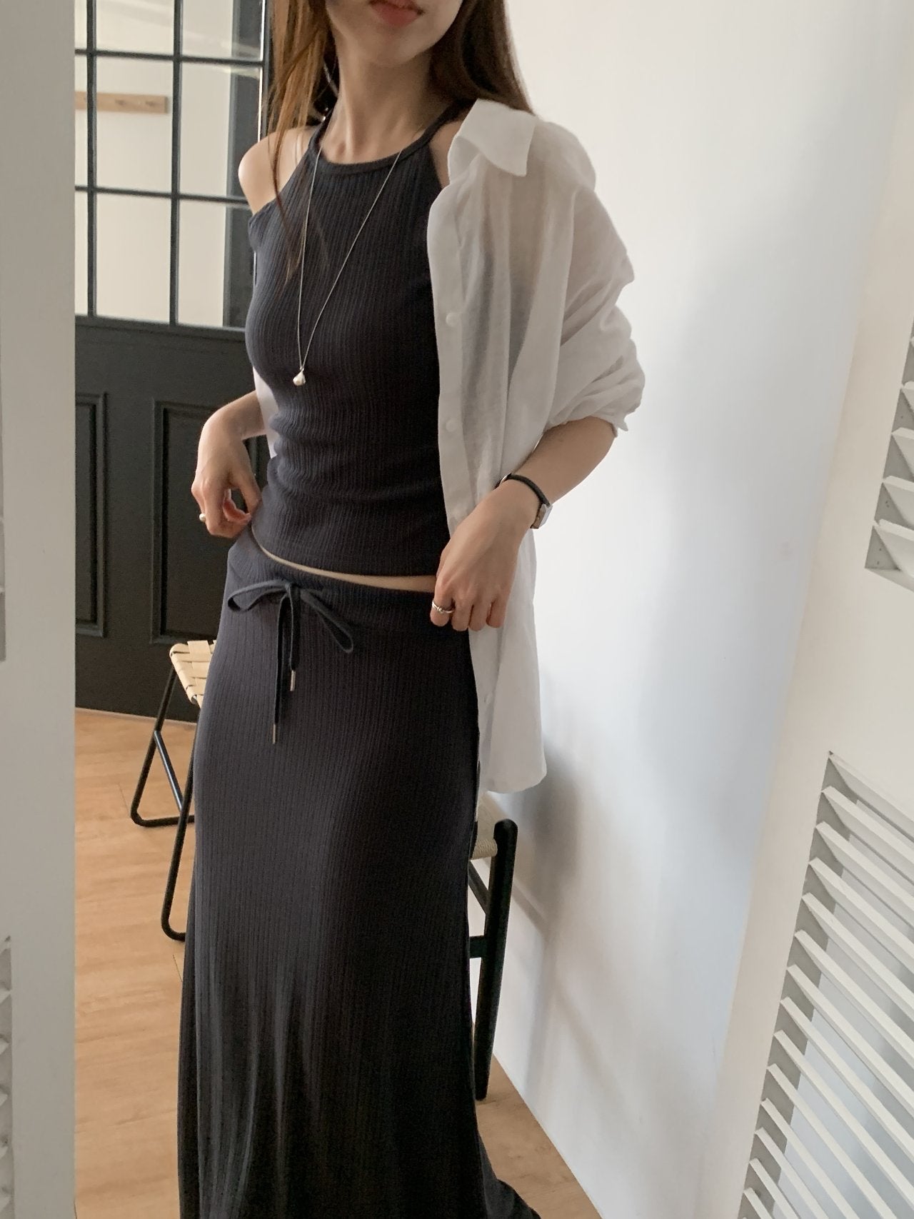 Halter-Neck & Long Skirt Set