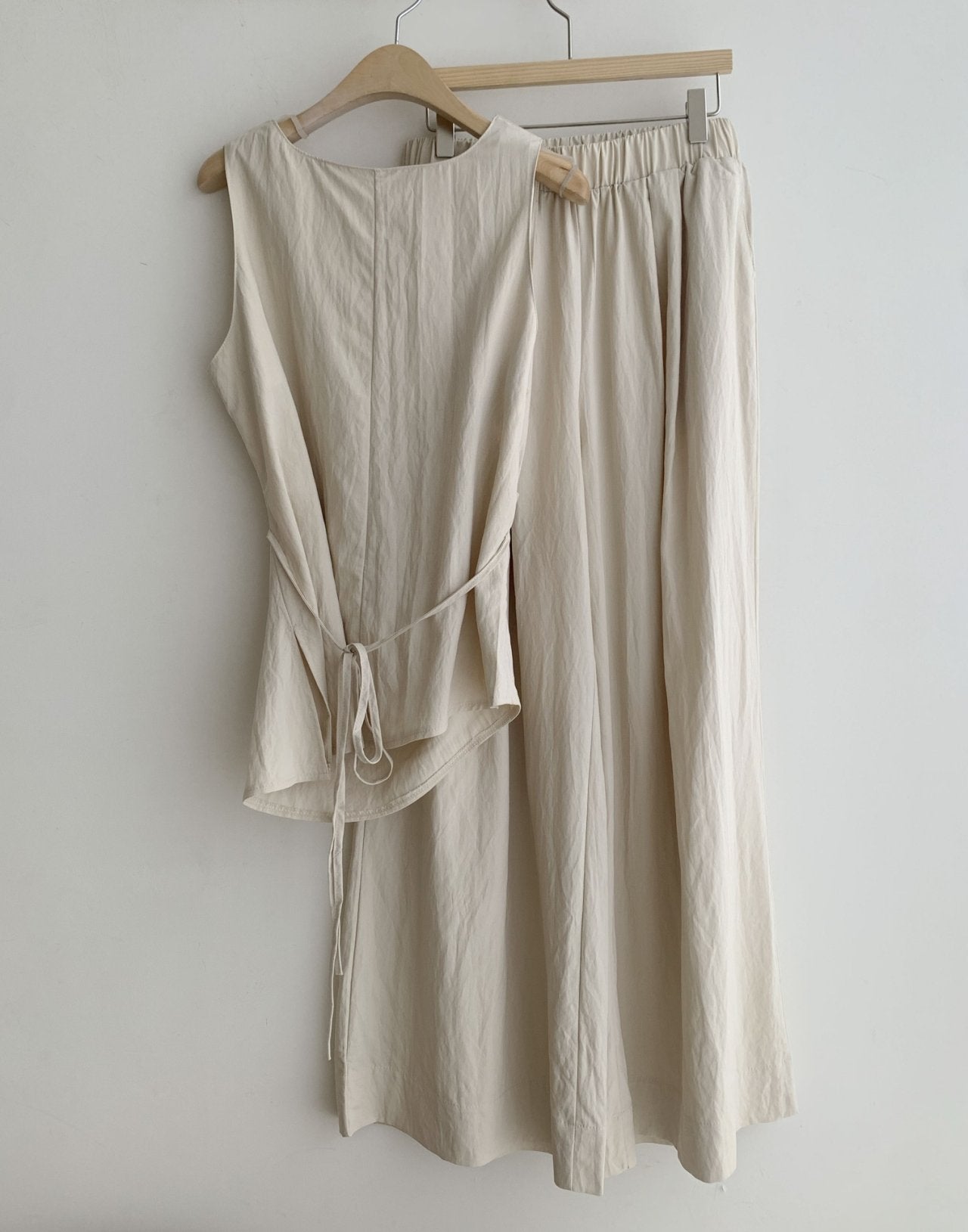 BreezeShirring Summer Top & Pants Set