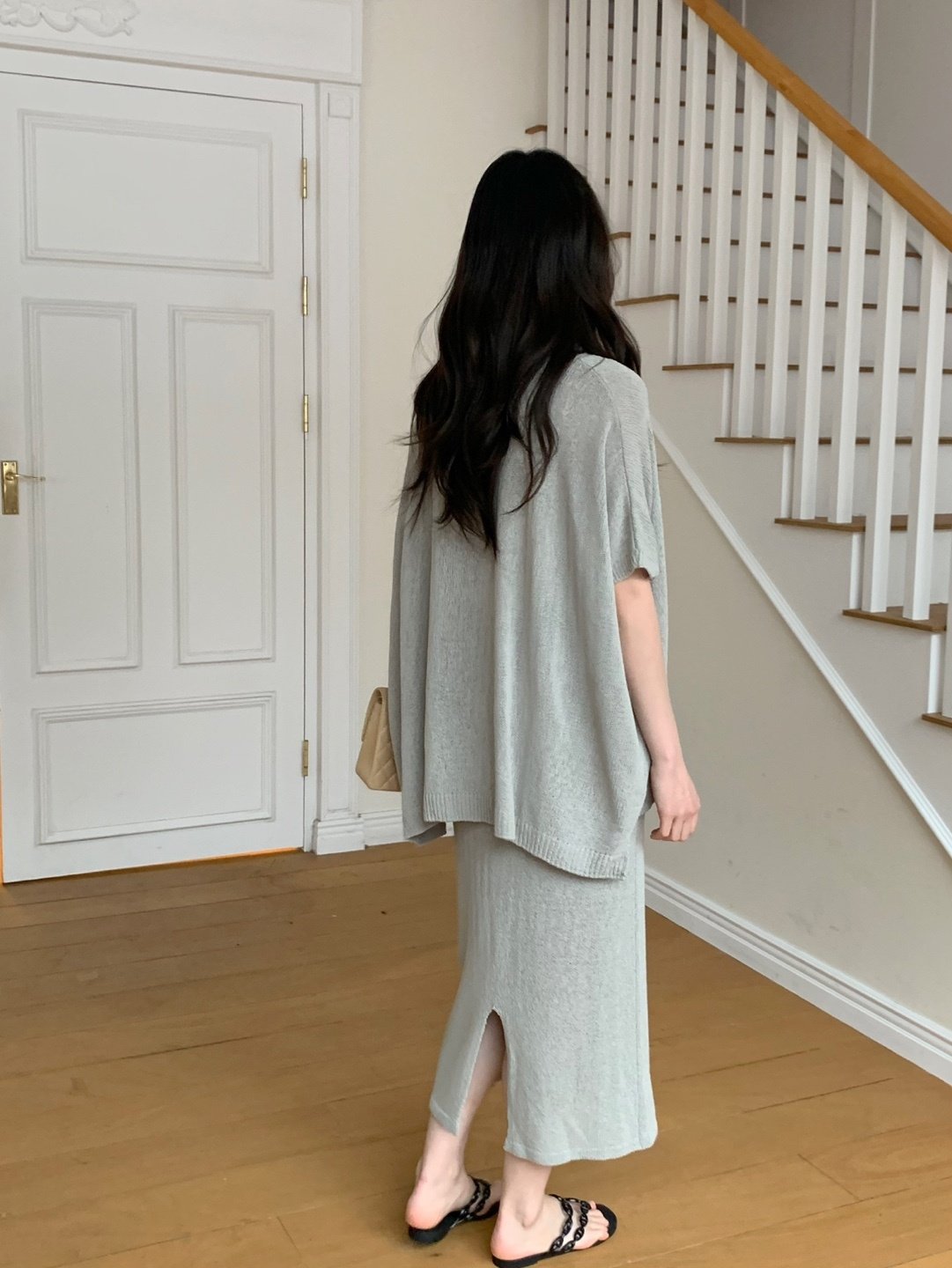 Luxe Marbouclé Linen Blend Two-Piece Set