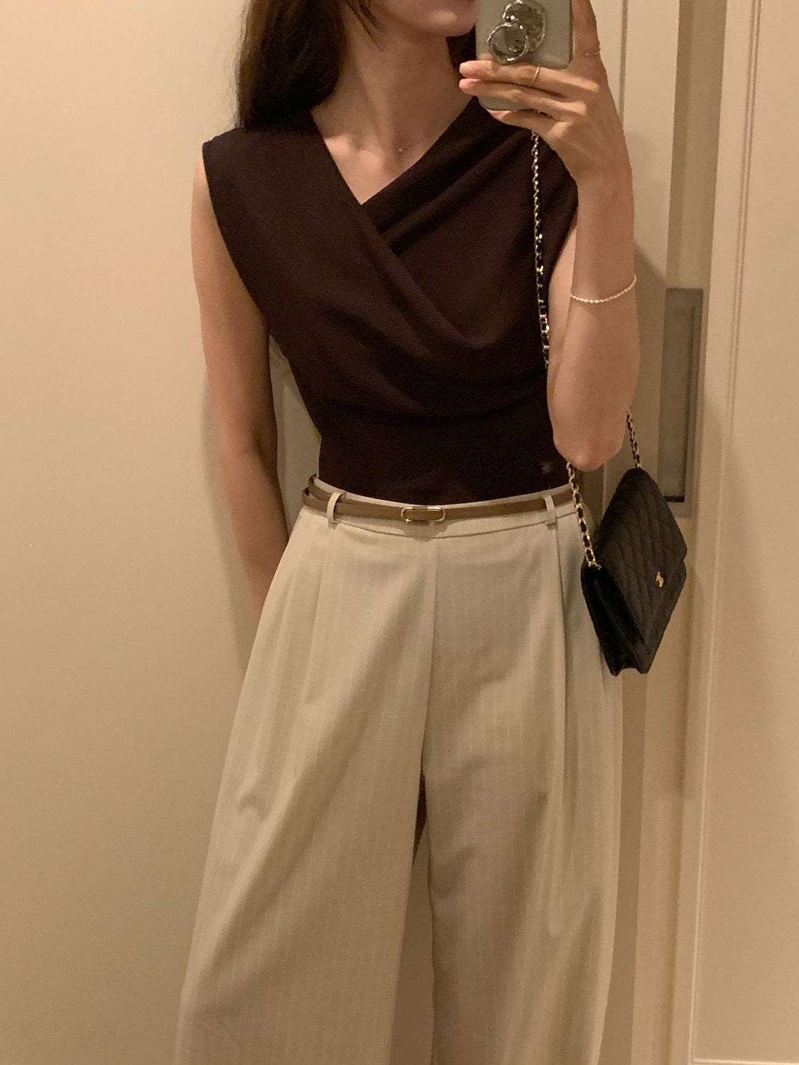 Two-Way Shirred Knit Top