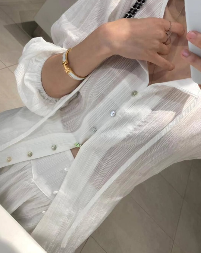 Lucent Slit Blouse & Banded Skirt Setup Set
