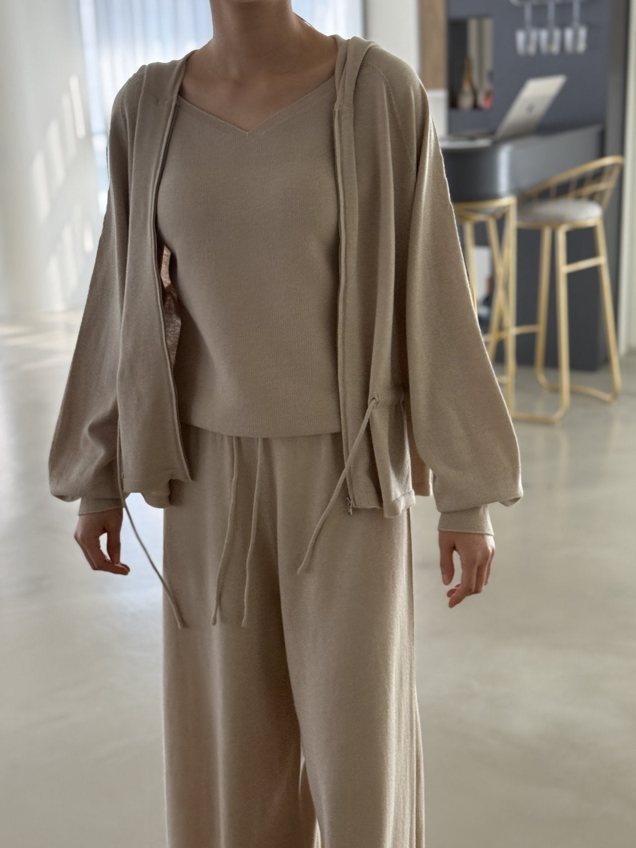 Premium Wool-Cotton Artisan Set-up - Pure Beige