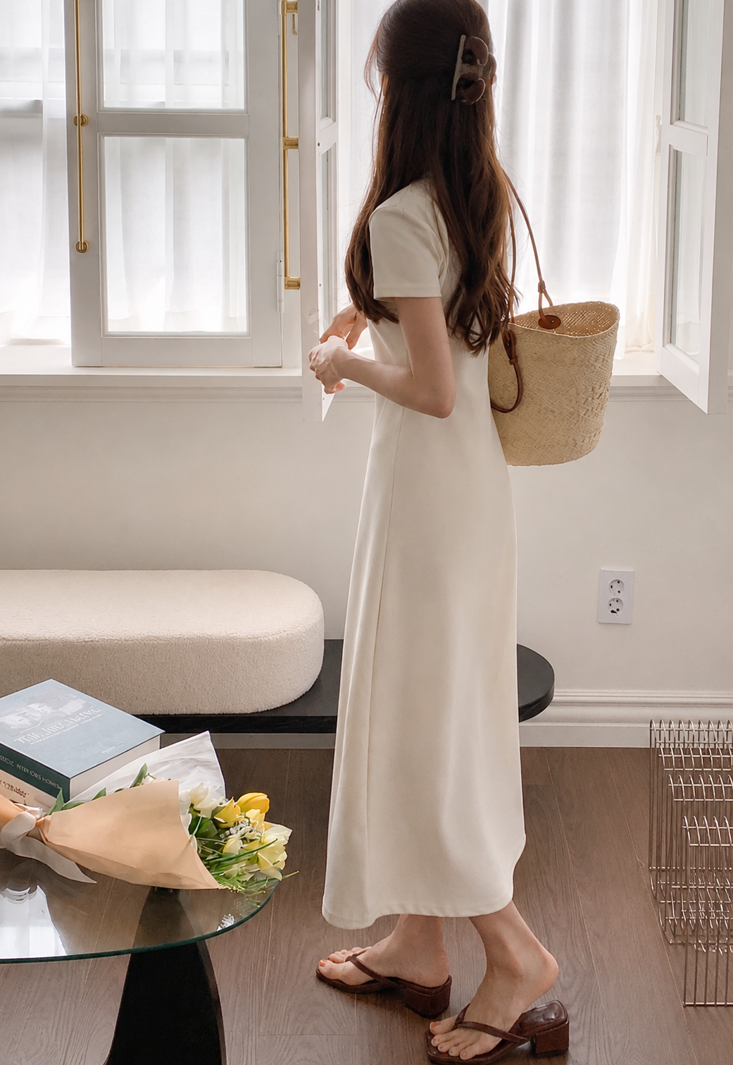 Polo Collar A-Line Maxi Dress