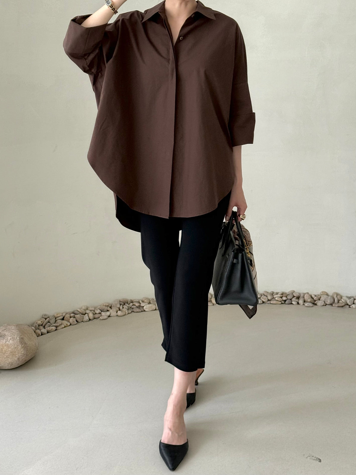 [Best Seller] Oversized Asymmetric Long Shirt