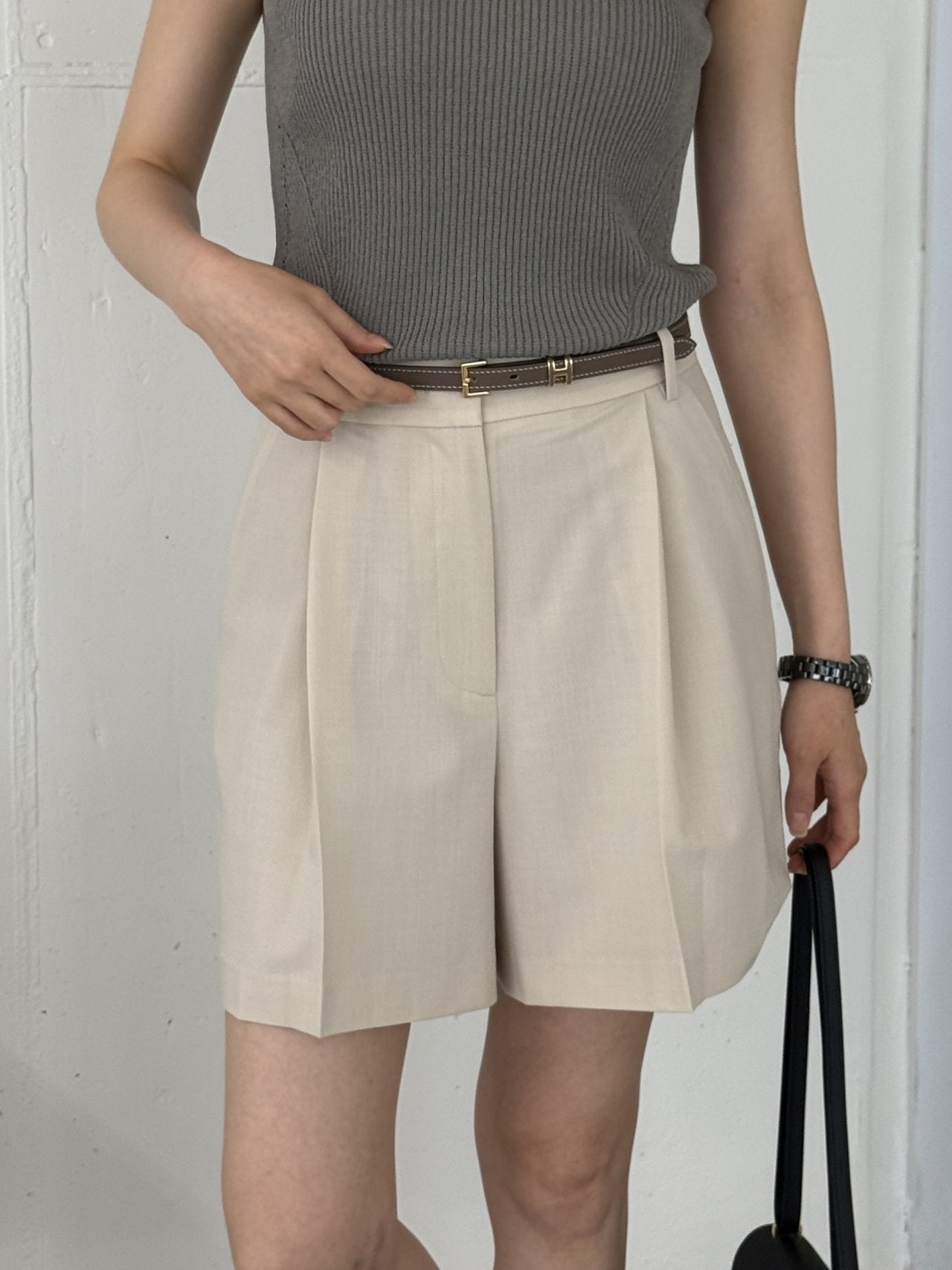 Summer Wool Tailored Suit Set - Light Beige