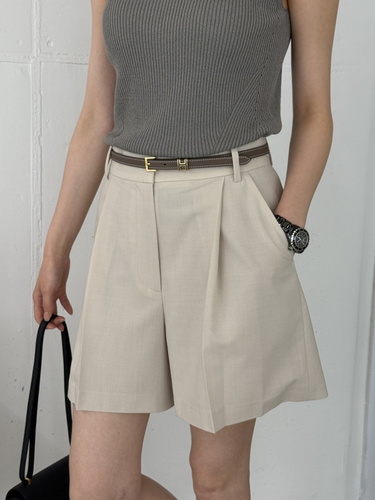 Summer Wool Tailored Suit Set - Smoky Brown