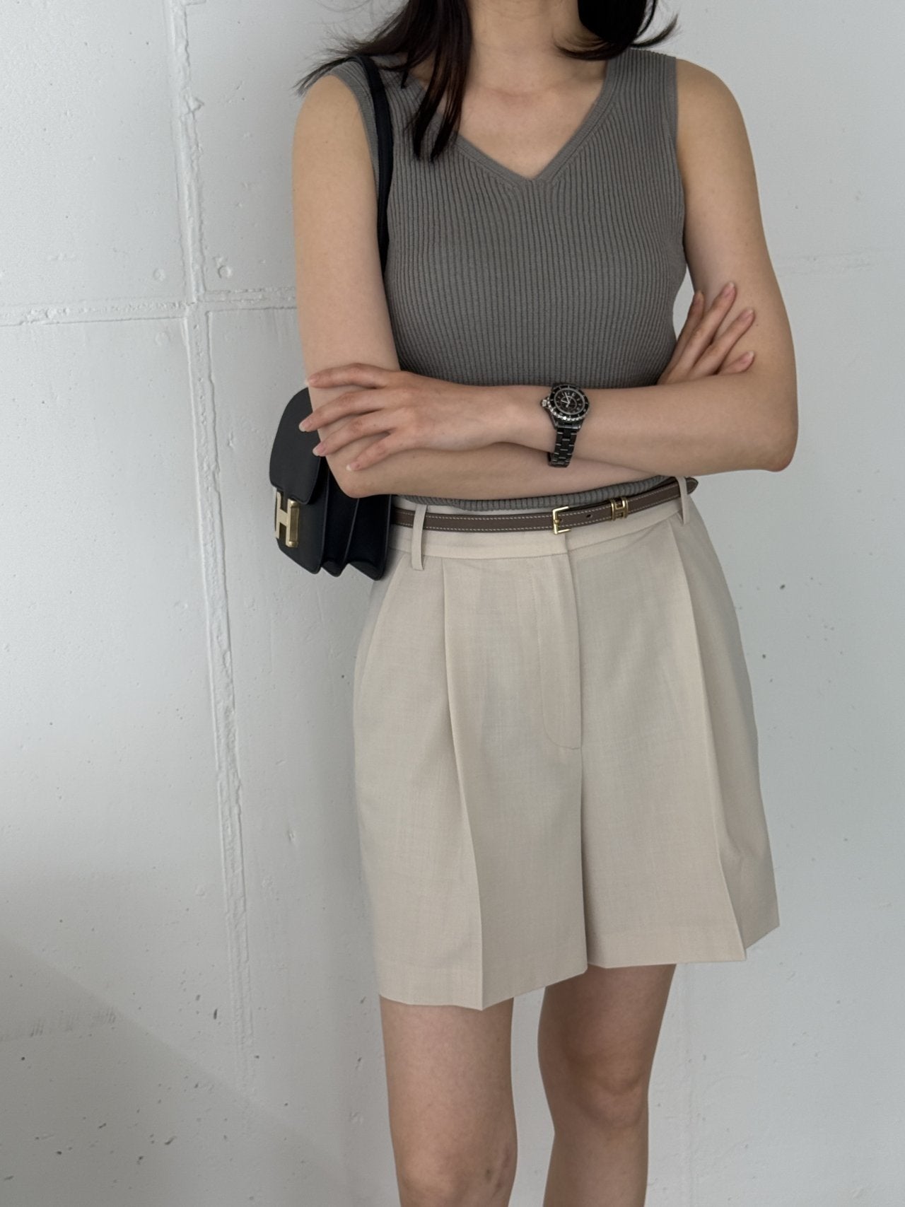 Summer Wool Tailored Suit Set - Light Beige