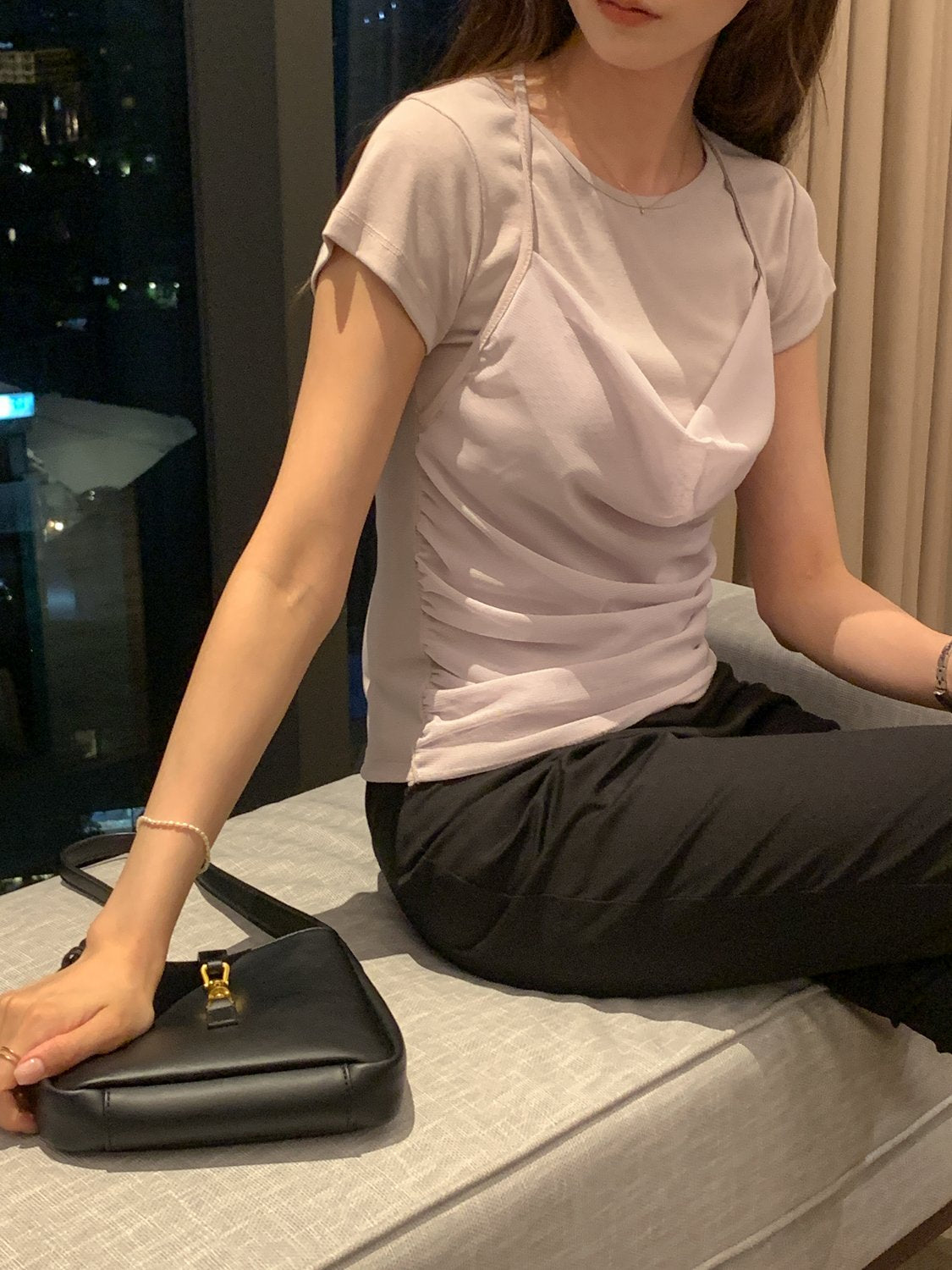 Two-Way Shirred Draping Top