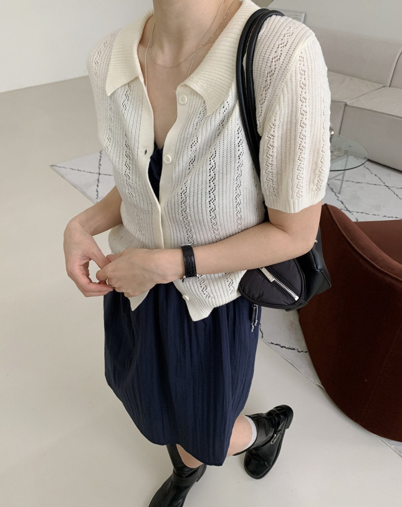 Summer Eyelet Knit Cardigan