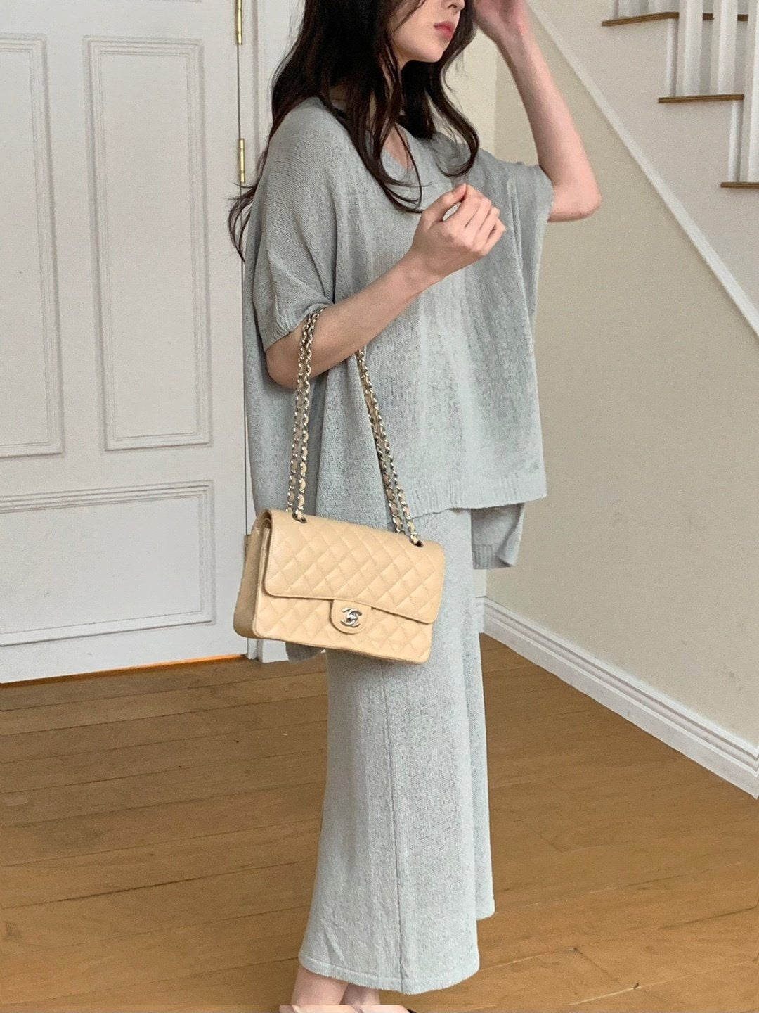 Luxe Marbouclé Linen Blend Two-Piece Set