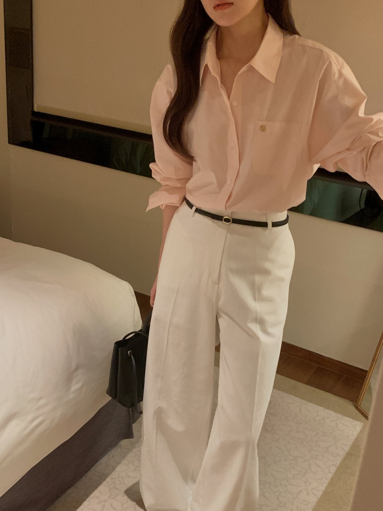 [Best Seller] Essential Cotton Button Down Shirt * Local Delivery: 1–2 Business Days (pink) *