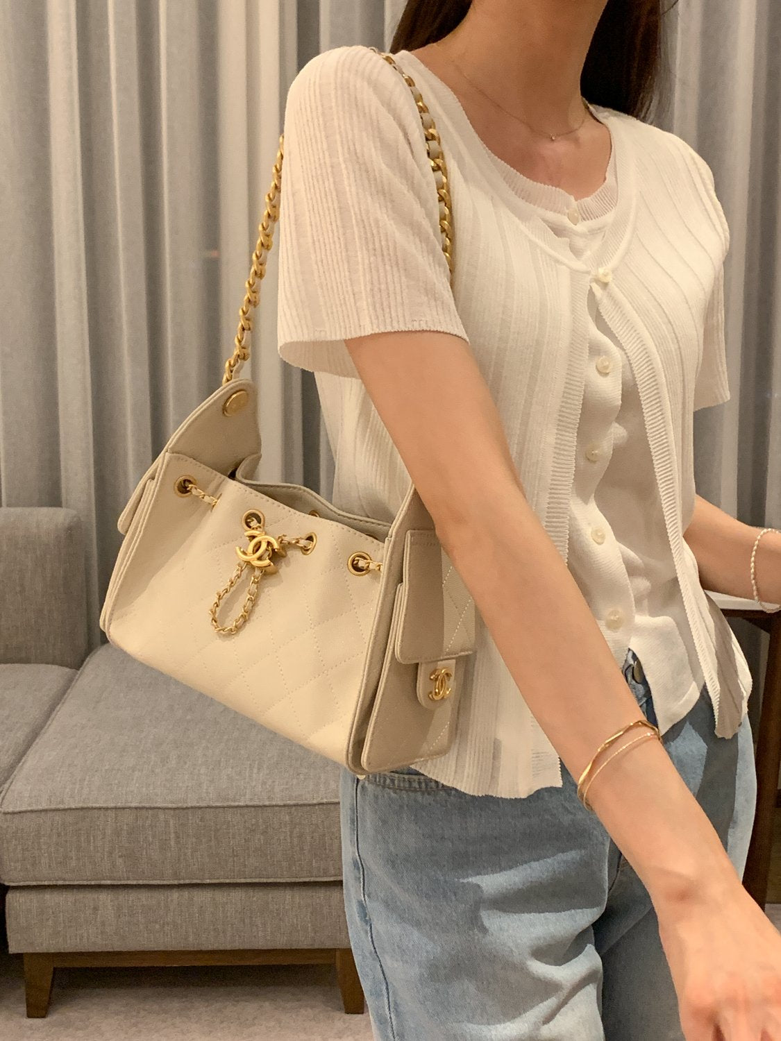 2-in-1 Ribbed Short-Sleeve Cardigan