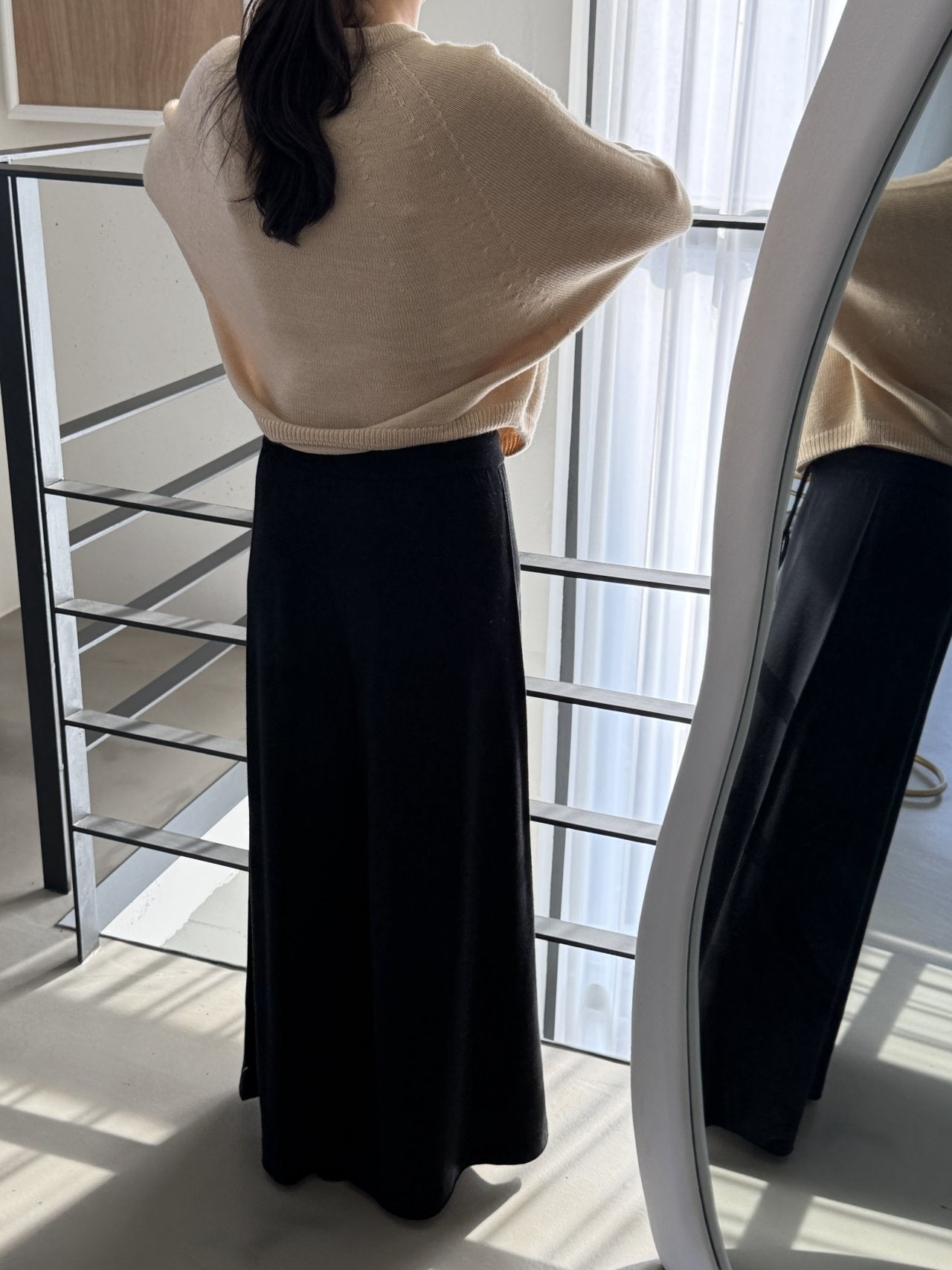 Seamless Relaxed Dolman Cardigan - Beige