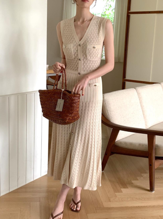 Hexagon Sheer Maxi Dress