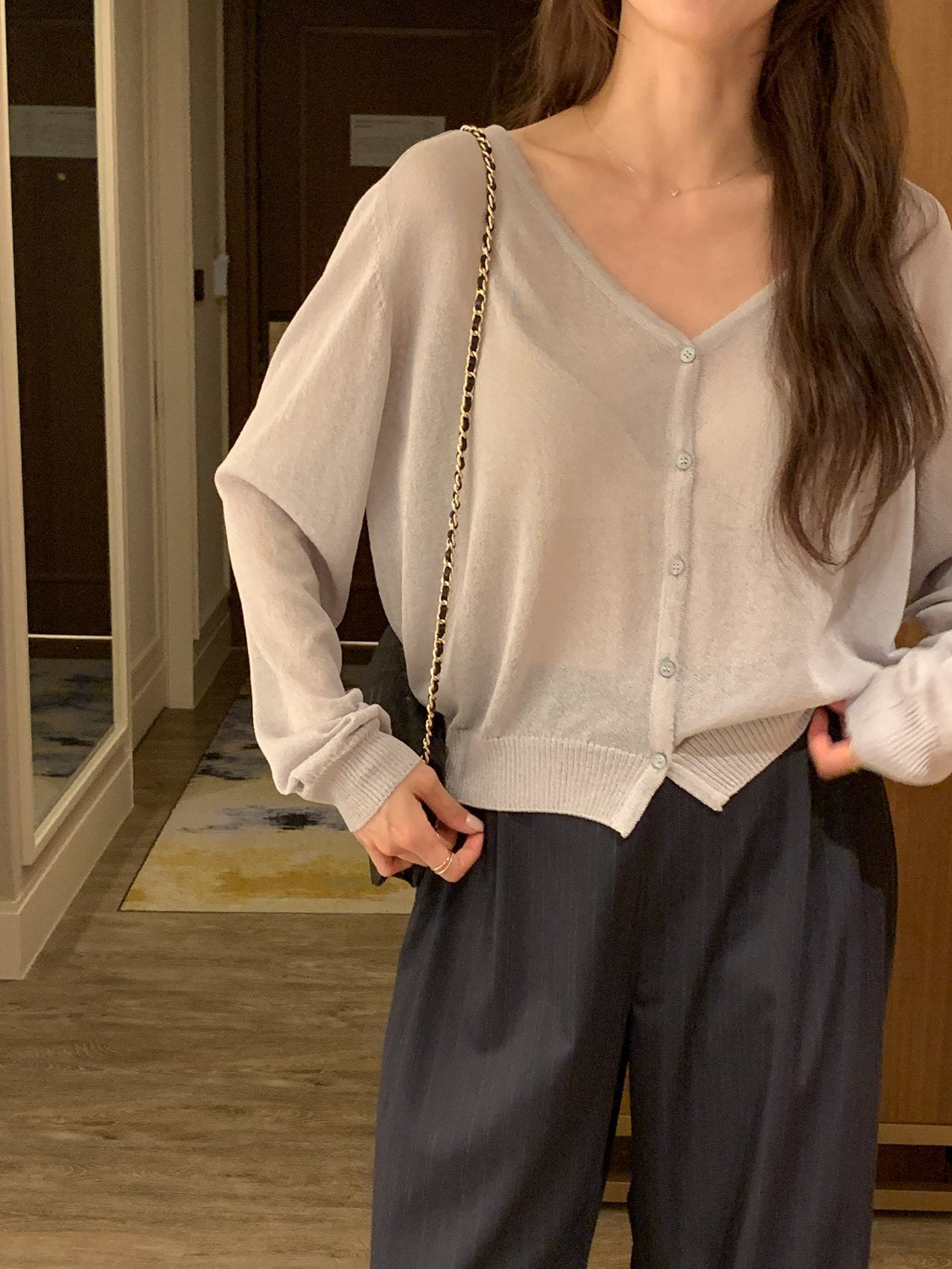 Raglan Linen-Blend Cardigan
