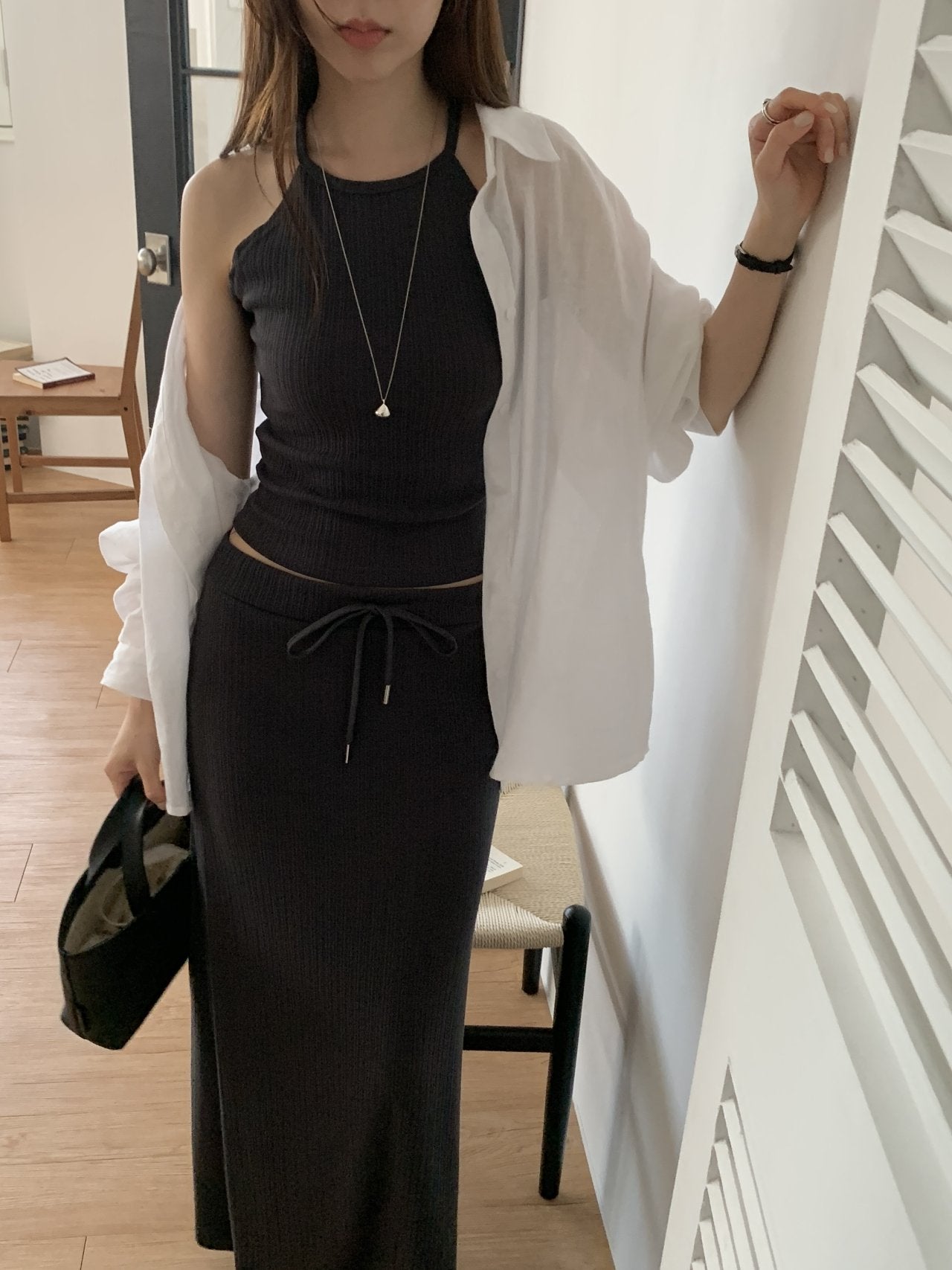 Halter-Neck & Long Skirt Set