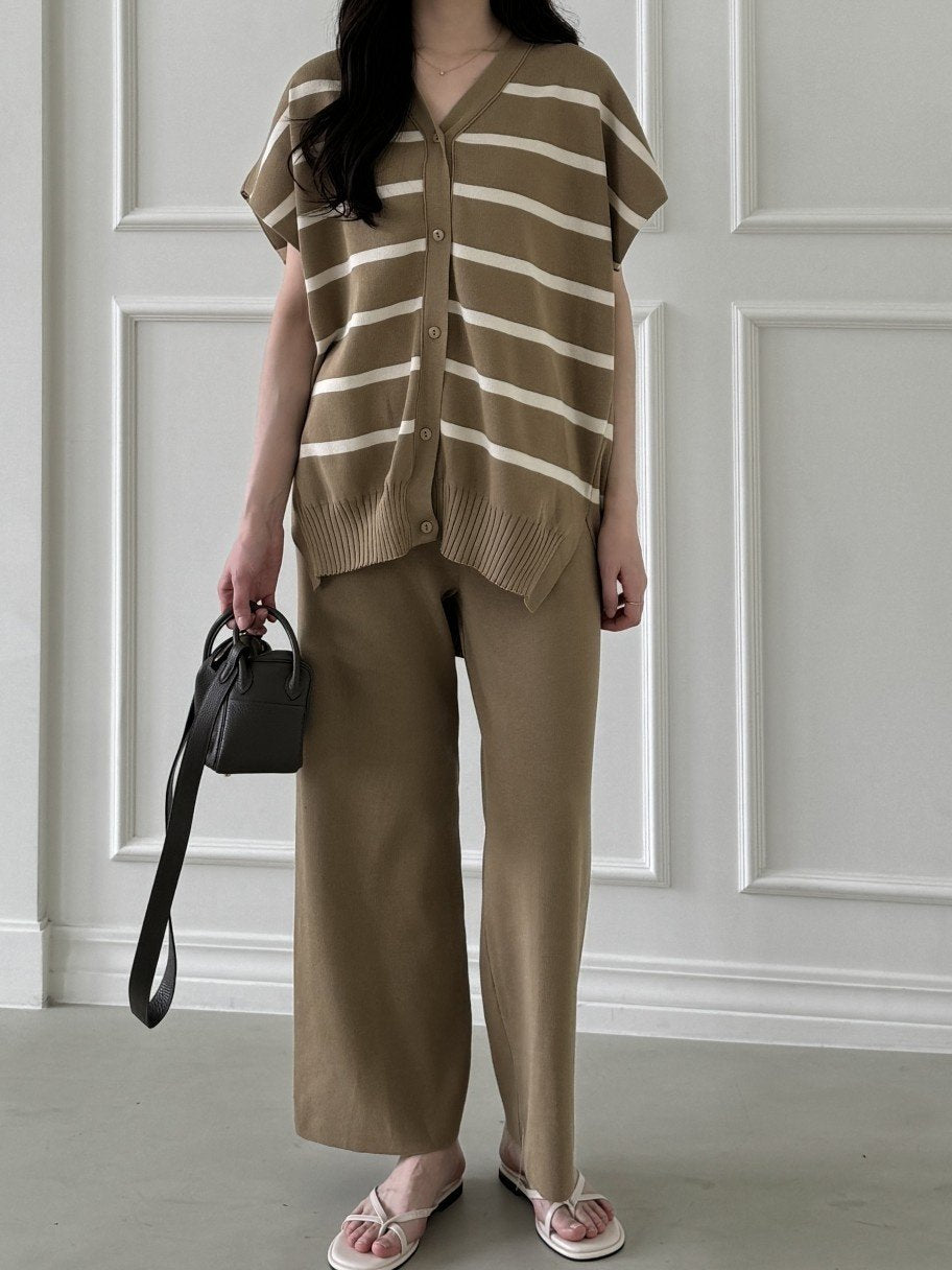 Chic Stripe Knit Two-Piece Set