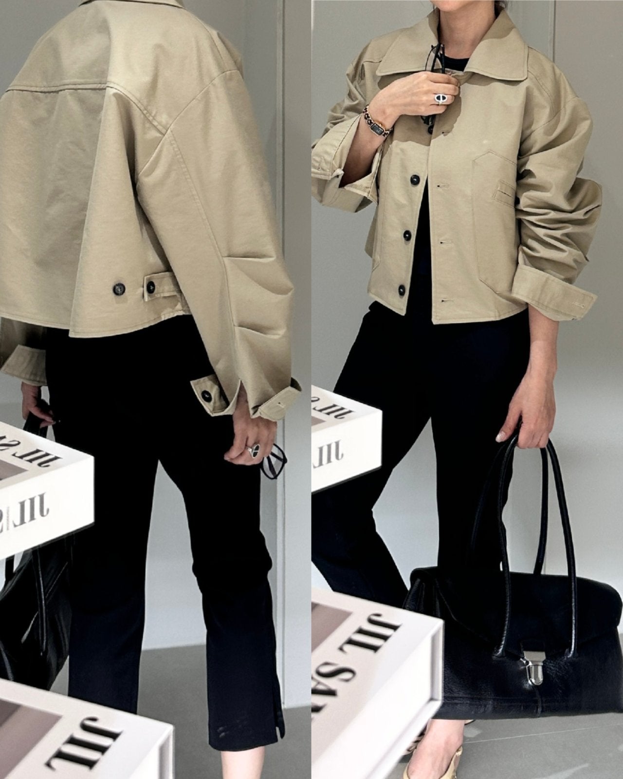 Bio-Washed Cotton Semi-Cropped Jacket