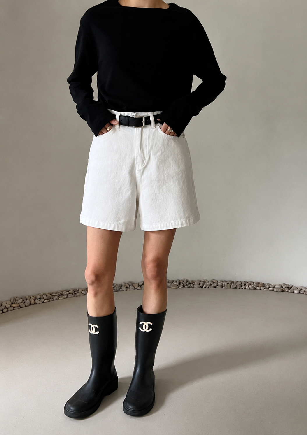 Structured Wide-Leg Cotton Shorts