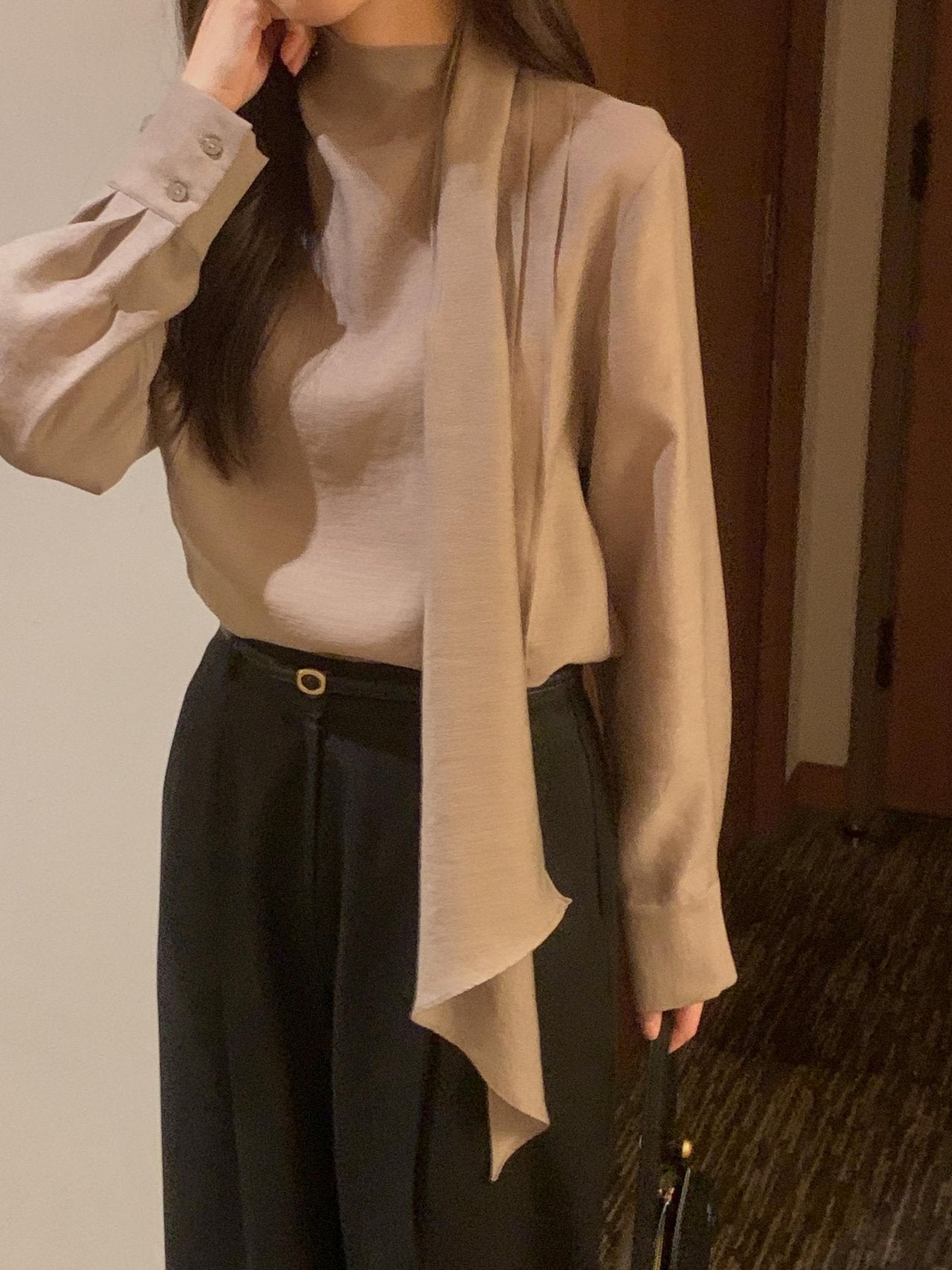 Scarf Detail Blouse - Warm Color Edition