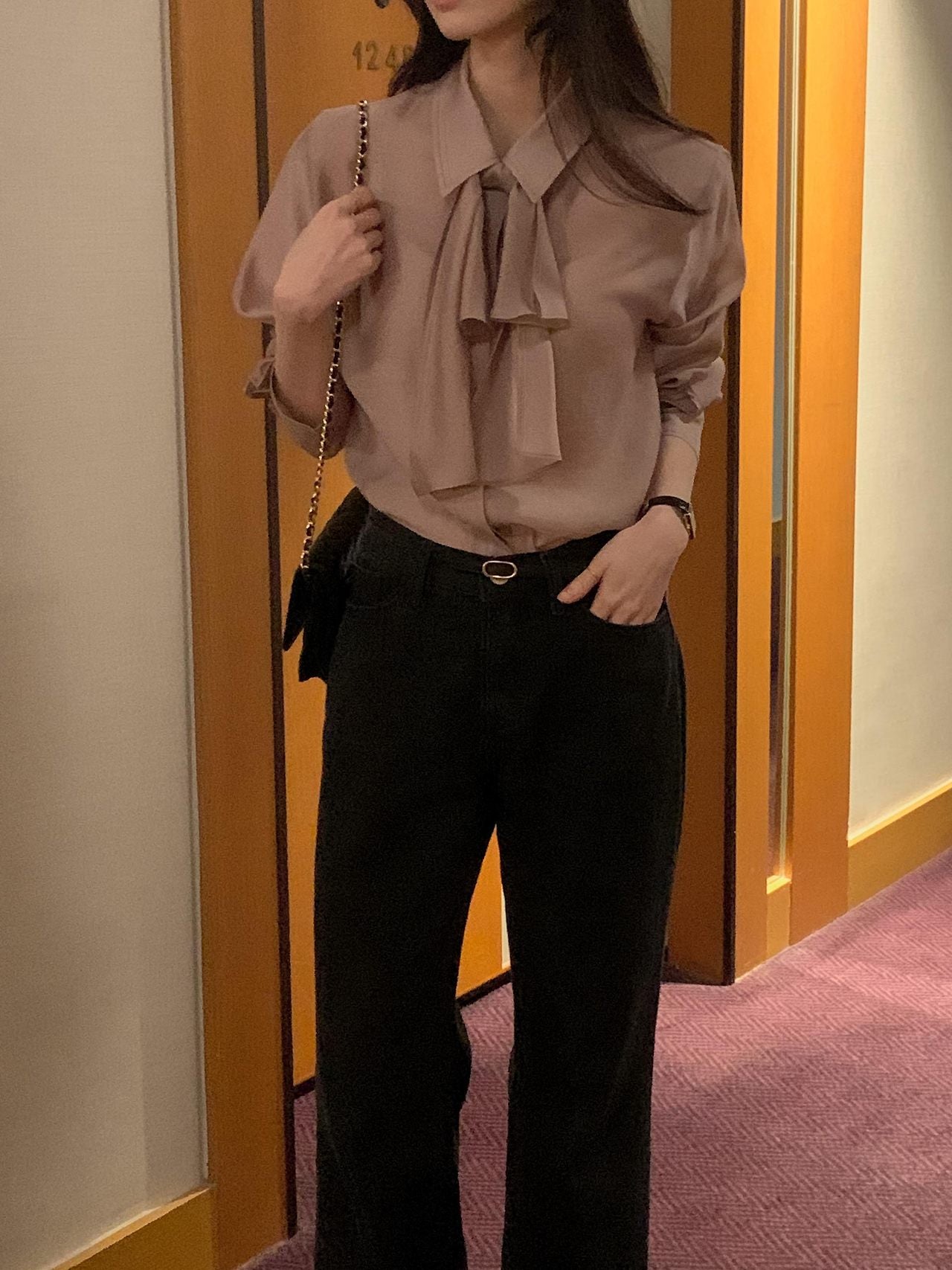 2-Way Hidden-Placket Tencel Blouse