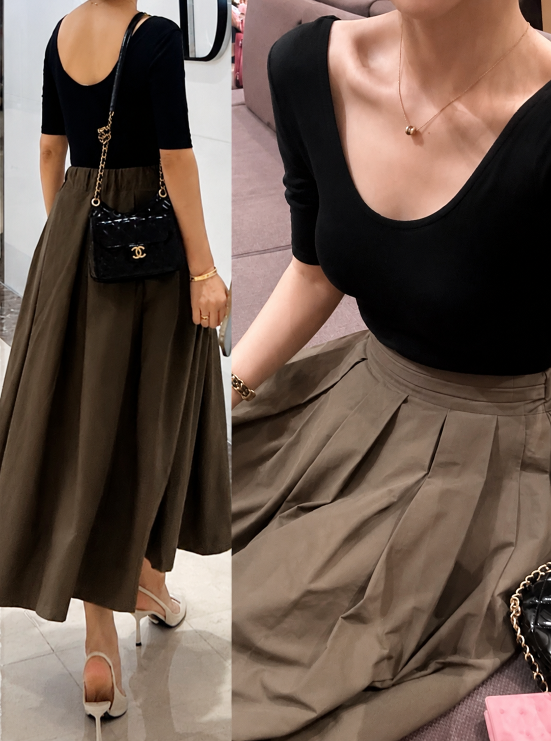 Maxi Pleated Long Skirt